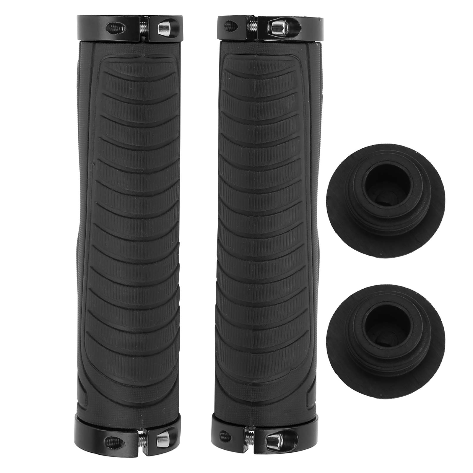 Premium Mountain Bike Handlebar Grips - Anti-Slip Rubber, Double Locking System for Secure Grip - Ideal for Trail Riding, Commuting & Off-Road Cycling