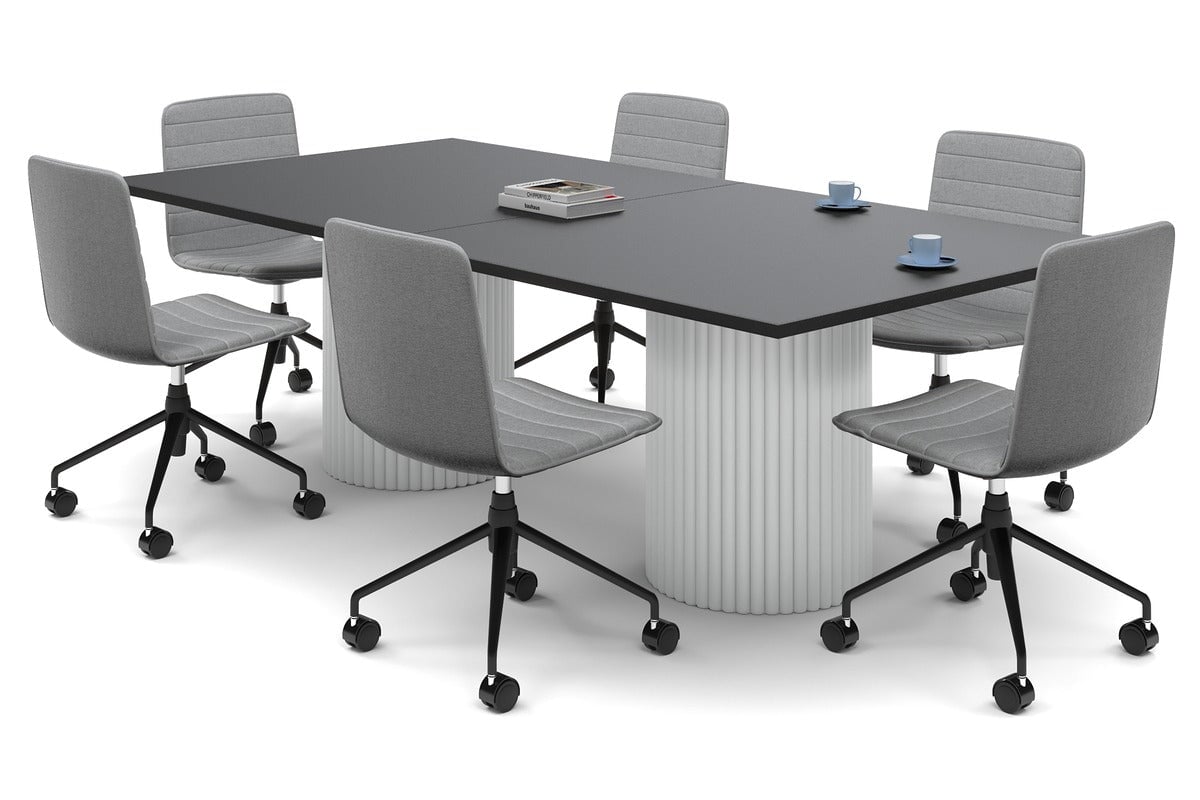 Premium Baobab Circular Base Boardroom Rectangle Table - 2400L x 1200W - Durable Conference Table for Office Meetings & Corporate Events