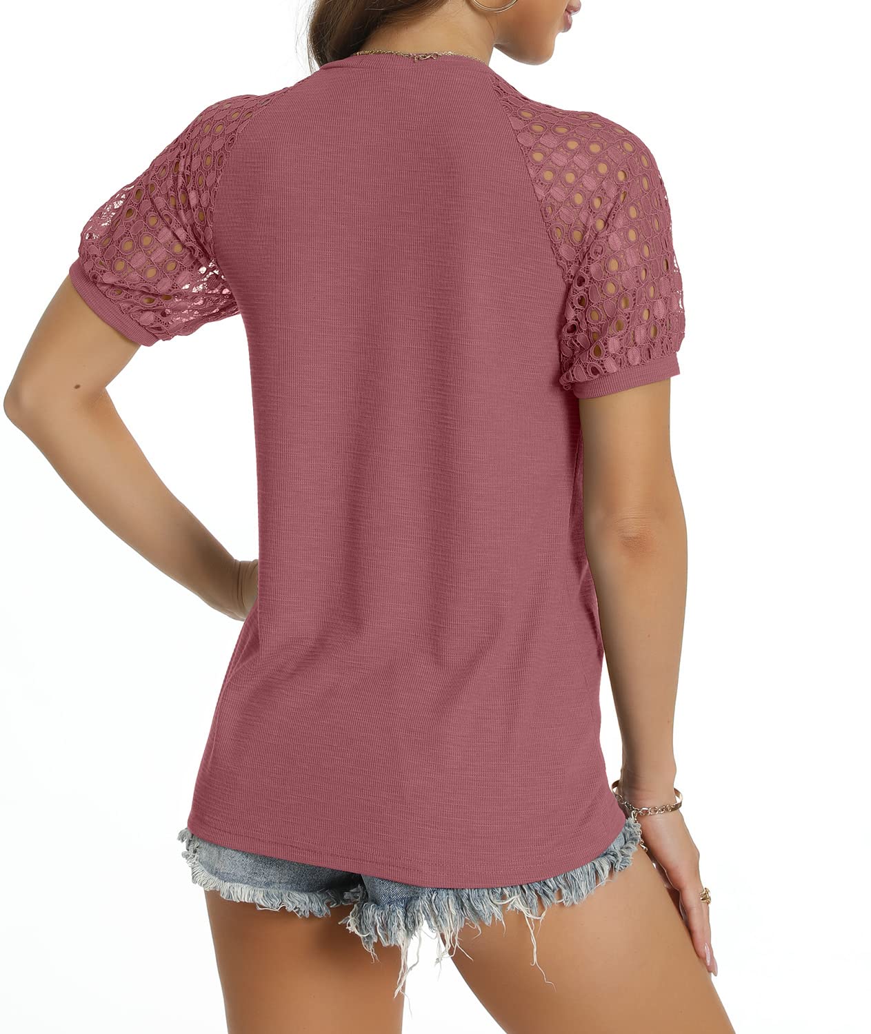 Women's Lace Tops - Long & Short Sleeve Casual Blouses | Loose Fit T-Shirts & Shirts for Everyday Wear, Work & Date Night