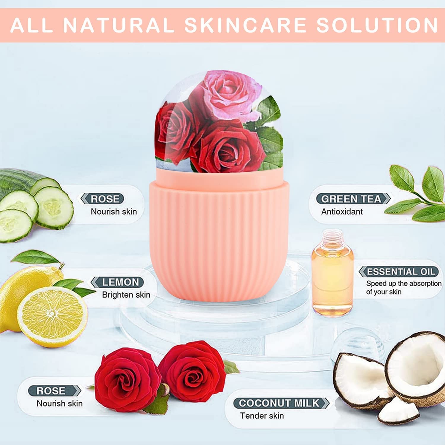 SNOFER Reusable Ice Roller for Face & Eyes - Skin Brightening, Glow Enhancing & Fine Line Reducing | Beauty DIY & Skincare Tool for Puffiness, Dark Circles & Morning Routine