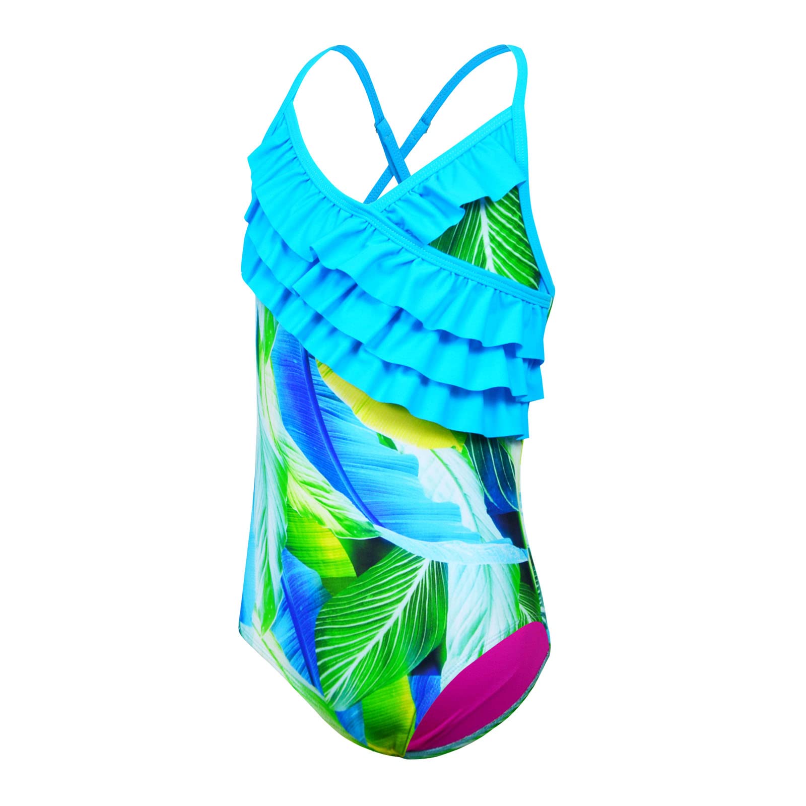 **Kauego Girls One Piece Swimsuits - Hawaiian Ruffle Swimwear for Kids, Toddler & Teen Beach Bathing Suit | Perfect for Pool, Vacation & Summer Water Play**