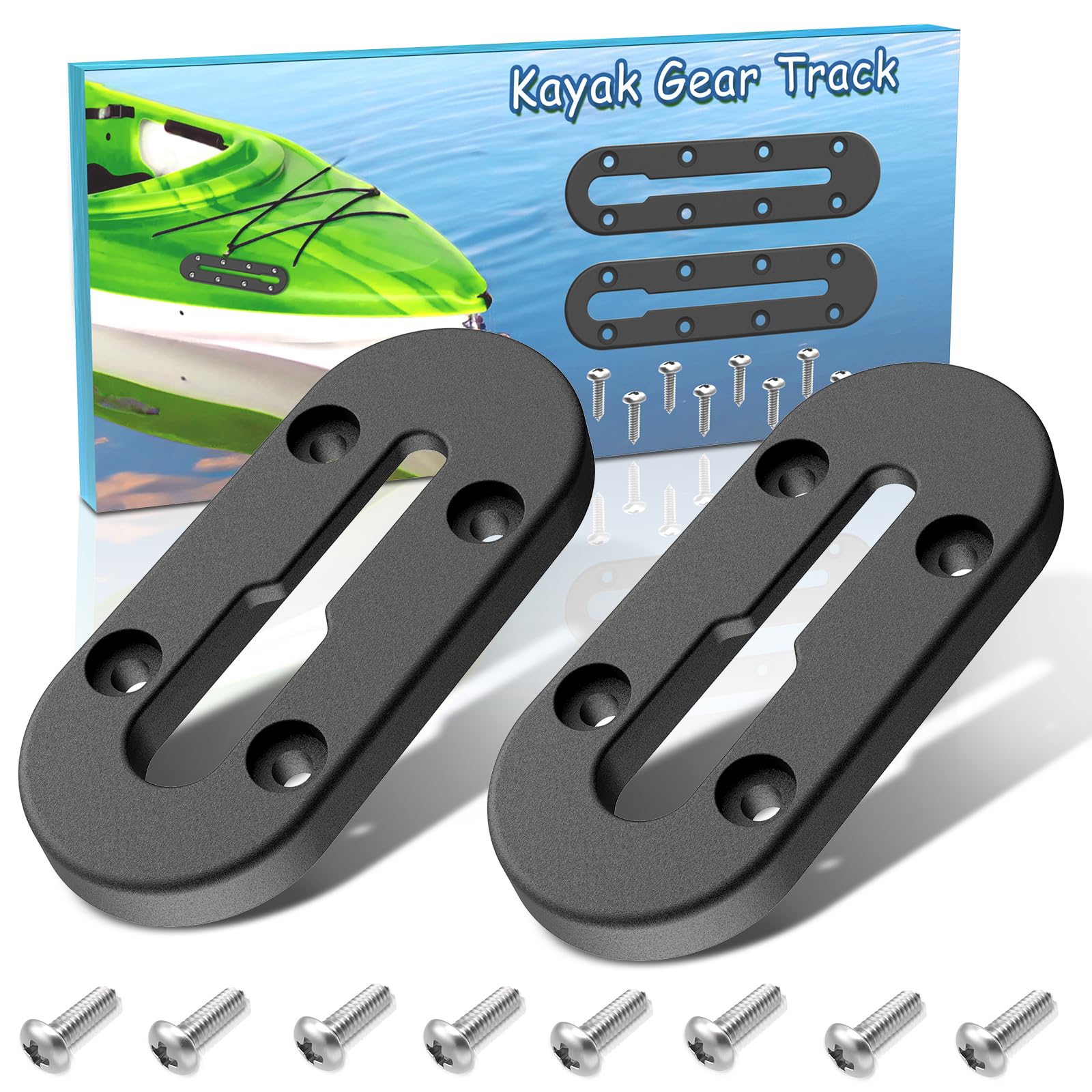 Premium Kayak Gear Track - Low Profile Kayak Rail Mounting System | Compatible with Fishing Rod Holders, Fish Finders, Cup Holders & Anchor Cleats | Perfect for Kayak Fishing & Water Sports Accessories