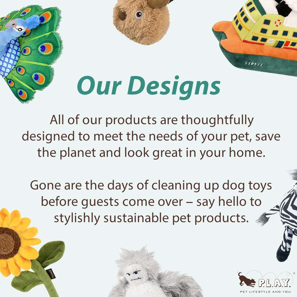 P.L.A.Y. Cute Plush Dog Toys - Durable Brunch Food Themed Squeaker Rope Chew Toy for Puppies & Small to Large Dogs | Machine Washable, Eco-Friendly Recycled Materials (Chicken & Waffles, Medium) - Perfect for Playtime, Training, and Indoor/Outdoor Fun