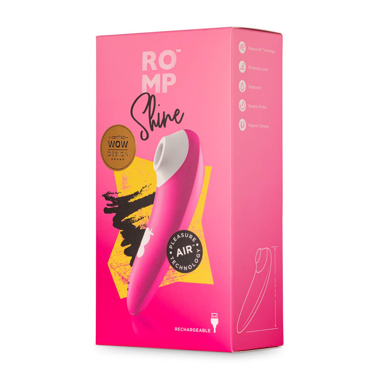 ROMP Shine Clitoral Sucking Toy - 10 Speed Waterproof Clit Stimulator & Vibrator for Women - Rechargeable Adult Sex Toy for Couples & Solo Play - Perfect for Bedroom Fun & Intimate Moments