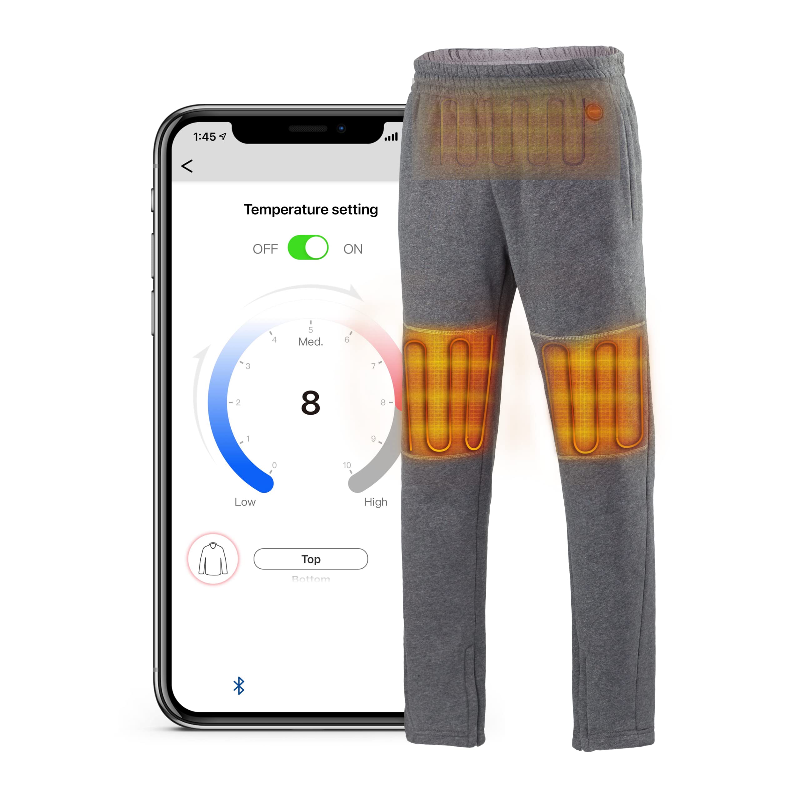 Venture Heat Unisex Bluetooth Heated Hoodie & Sweatpants Set with Rechargeable Battery Pack - App Controlled Smart Heating Jacket for Men & Women | Perfect for Winter Sports, Camping & Outdoor Activities