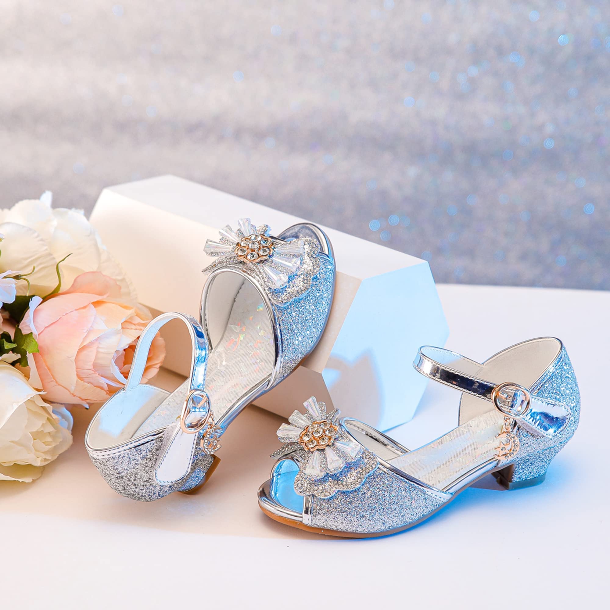 Osinnme Girls Wedding Sandals for Toddlers & Little Kids - Comfortable Flower Sandals for Flower Girls, Bridesmaids & Special Occasions