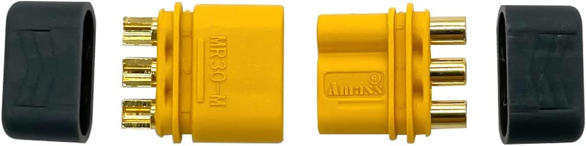 Nuofany 10 Pairs Male/Female MR30 Connectors with Sleeve for Lipo Battery RC Multicopter Drone Airplane - Perfect for RC Hobbyists and DIY Enthusiasts