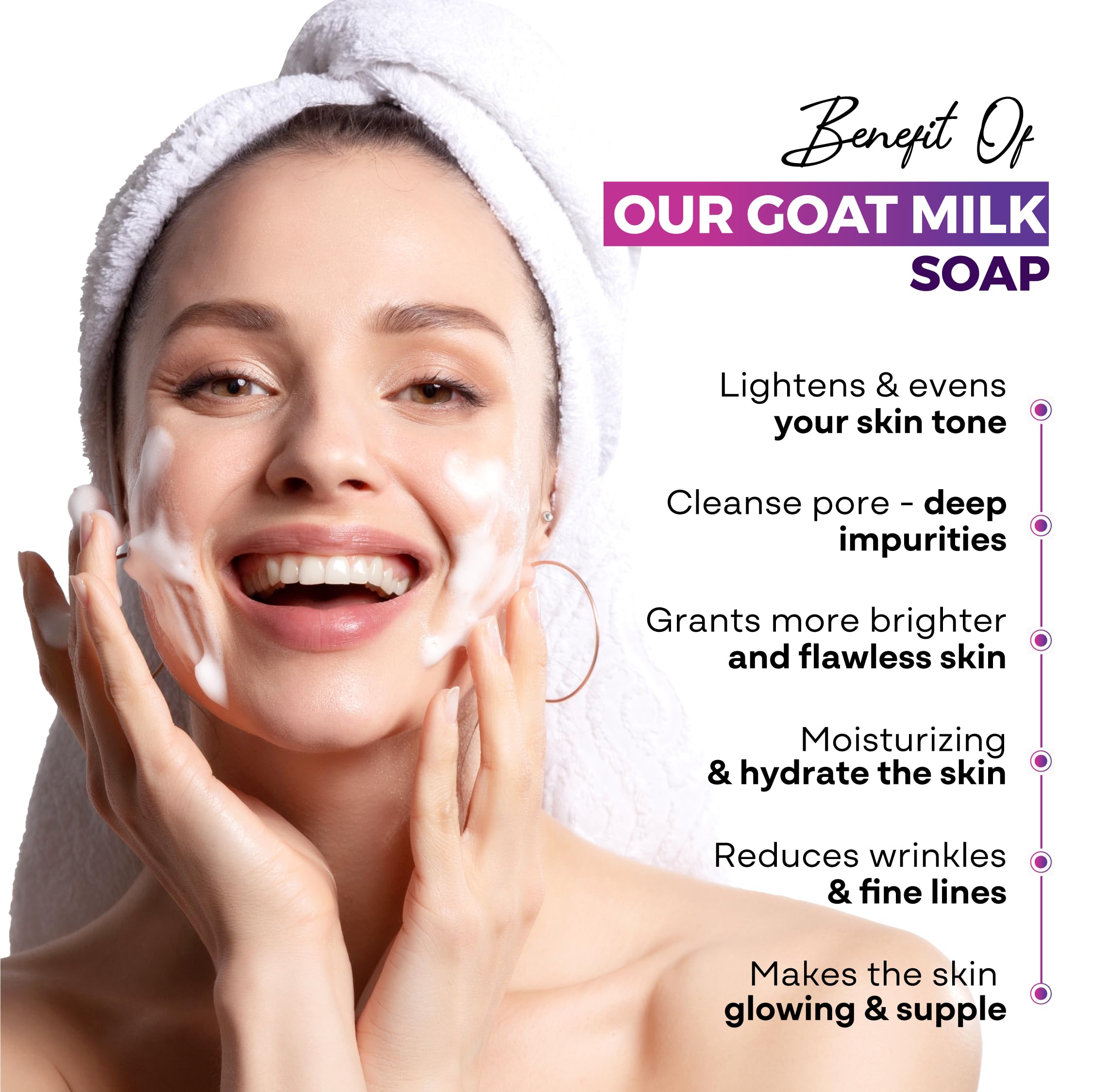 VCare Goat Milk Soap Bar with Vitamin C & Argan Oil - Deep Exfoliation & Hydration for Women & Men | Sulfate Free, Paraben Free, Natural Bath Soap - 75g (Pack of 5) | Gentle Cleansing for Dry, Sensitive Skin & Daily Face & Body Care