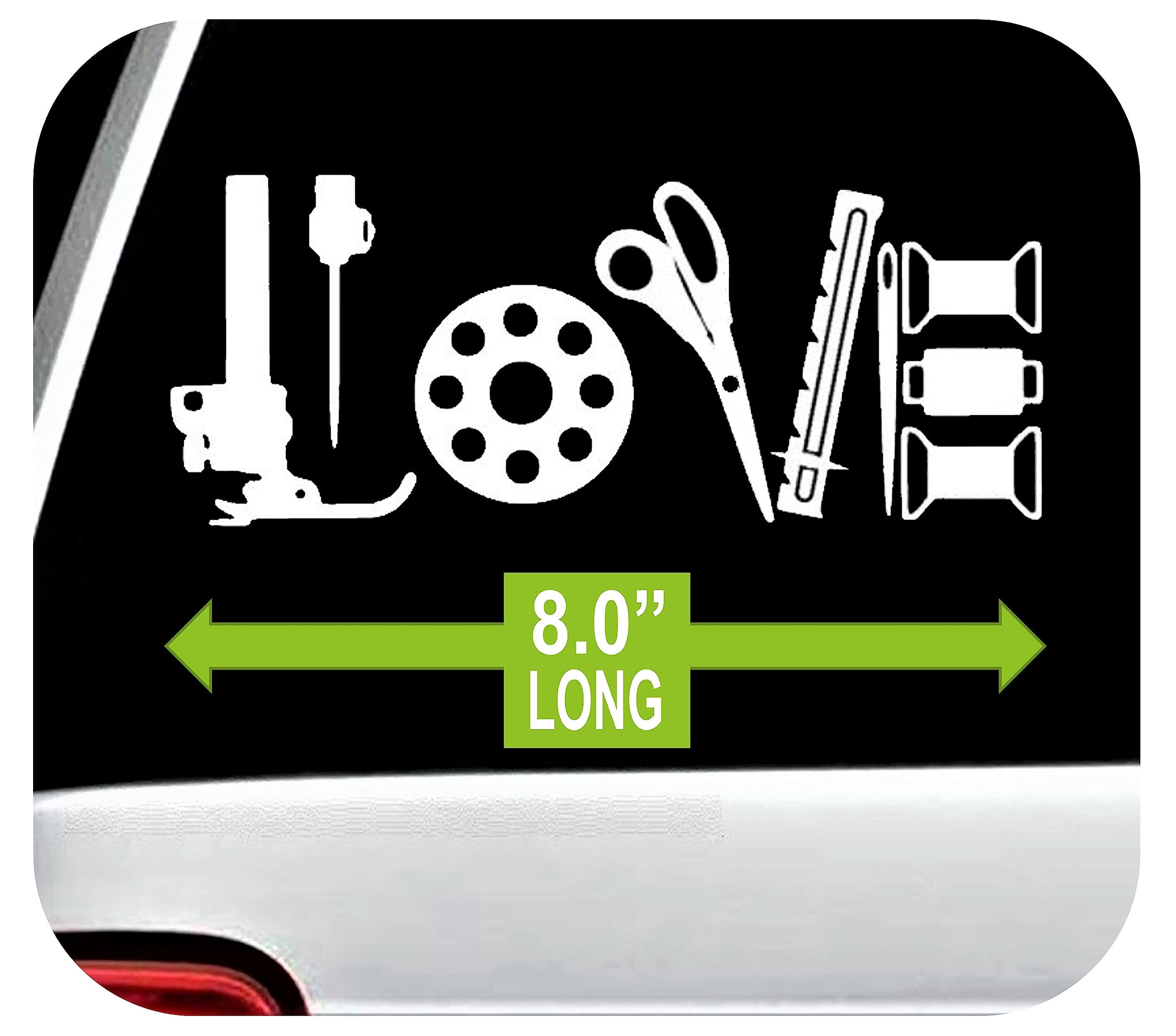 Premium Sewing Machine & Quilting Decal Sticker - Waterproof Vinyl Car Window Decal for Laptop, Tumbler, DIY Crafts - Perfect for Sewing Enthusiasts & Quilters