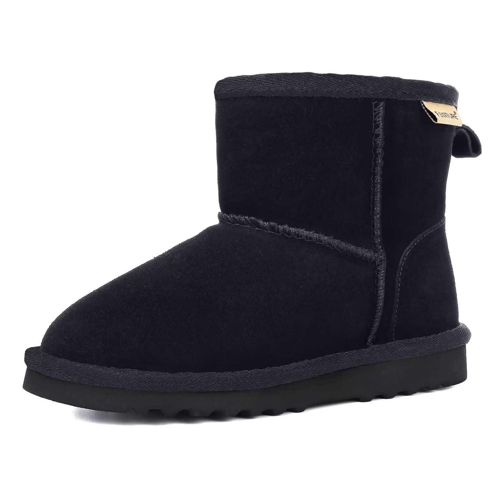 FANTURE Kids Snow Boots for Boys & Girls - Warm Winter Boots with Cow Suede & Faux Fur Lining | Durable Waterproof Shoes for Little & Big Kids | Perfect for Snow Play, Sledding & Cold Weather Activities