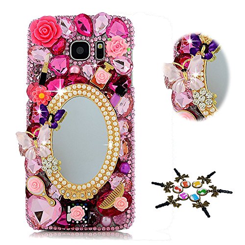 Girls Cosmetic Mirror Flowers / Red
