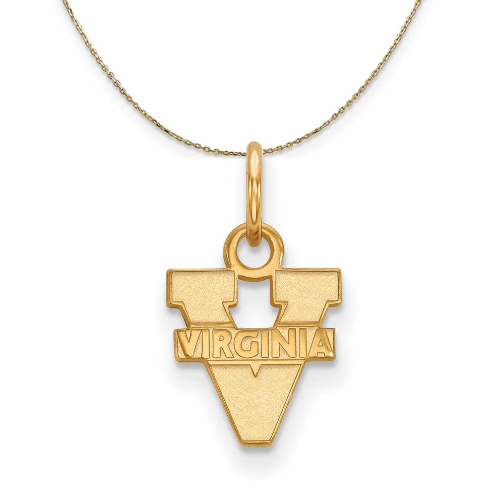 14k Yellow Gold UVA Logo Necklace - Perfect for Gifts & Graduation