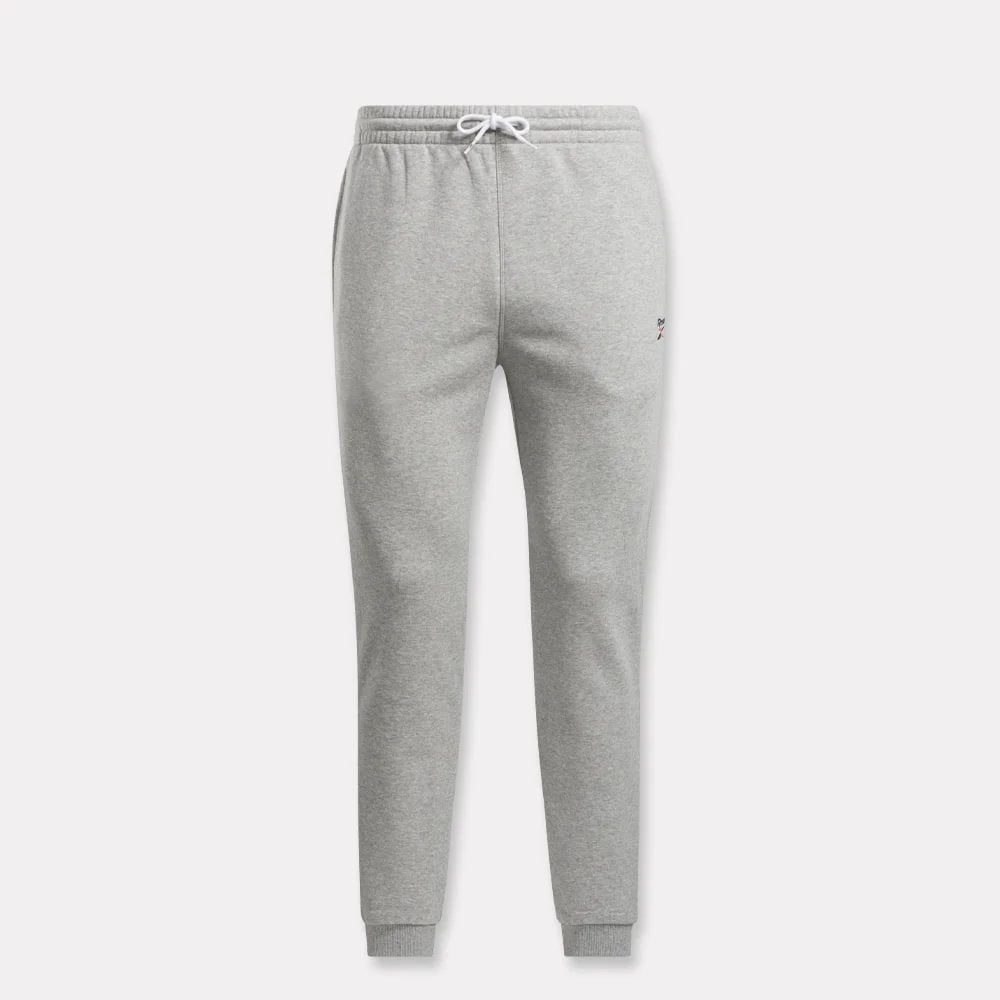 Reebok Men's Identity Small Logo Grey Track Pants - Comfortable Athletic Joggers for Running, Gym & Casual Wear