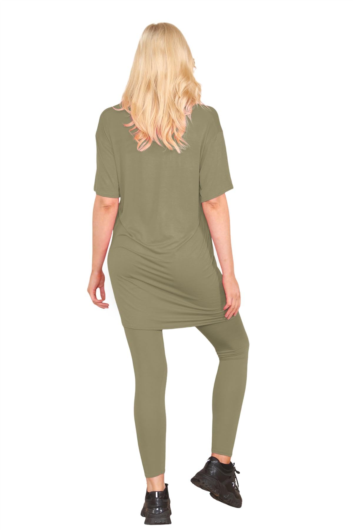 Janisramone® Women's Co-Ord Sets - Oversized Baggy Longline T-Shirt & Leggings Outfit | Summer Tracksuit, Gym Wear, Lounge Set for Women | Perfect for Workouts, Yoga, Running & Casual Wear