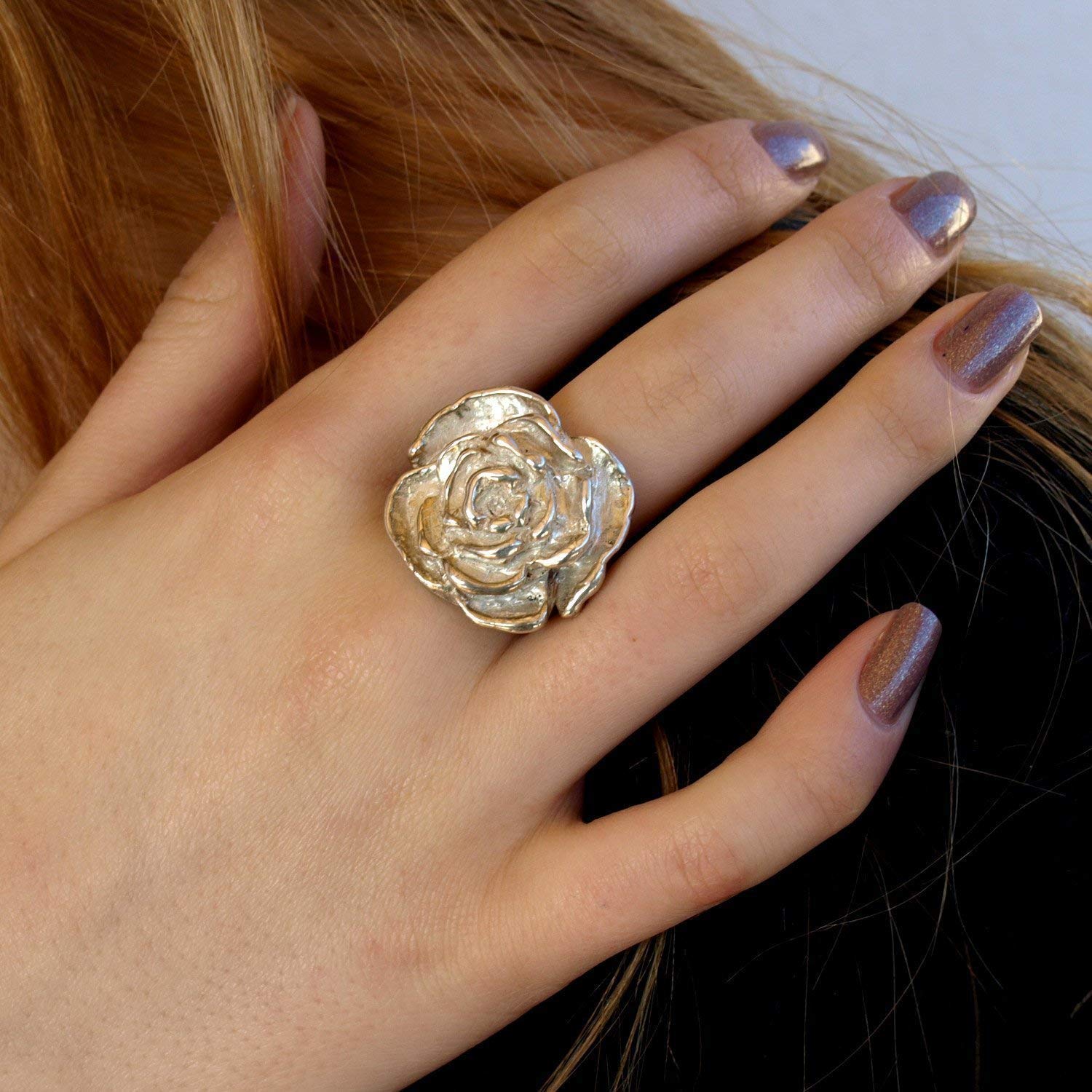 Rose Sterling Silver Ring for Women - Elegant Floral Jewelry Gift for Valentine's Day, Anniversary & Special Occasions
