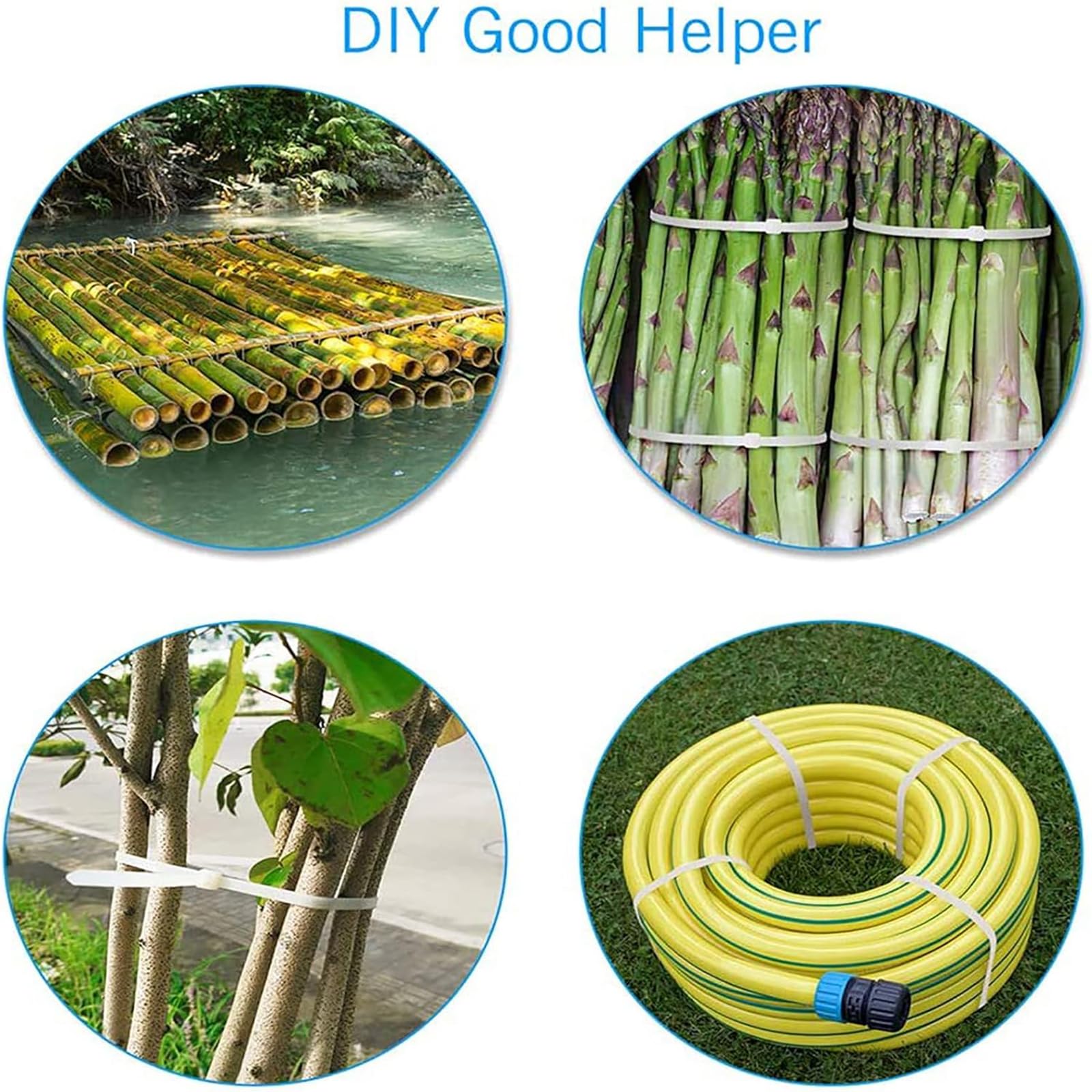 20 Inch Large White Zip Ties - Heavy Duty 60 lbs Tensile Strength - 100 Pack Industrial Plastic Cable Ties for Outdoor Use | Perfect for Bundling Wires, Securing Equipment & DIY Projects