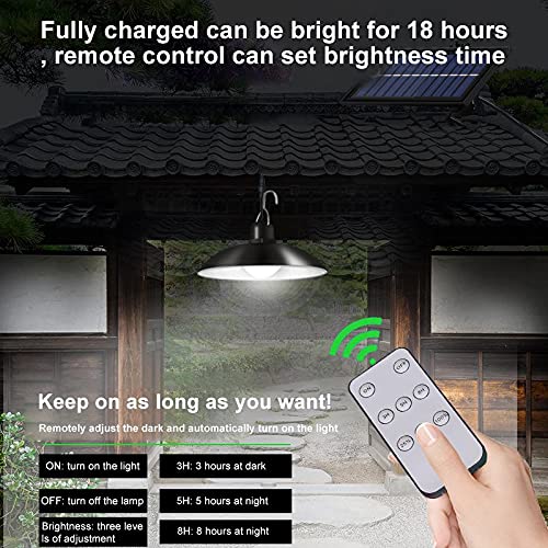 Super Bright Solar Pendant Lights with Remote Control - Adjustable 3-Level LED Lighting for Indoor/Outdoor Use - IP65 Waterproof Solar Chandelier - Perfect for Hallways, Patios, Gardens & Decorative Lighting