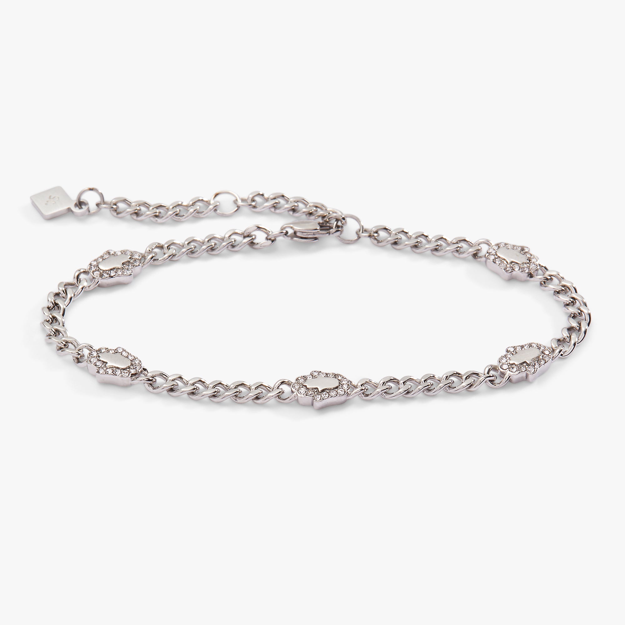 Hamsa Hand Curb Chain Bracelet for Women - Gold & Silver Stainless Steel Evil Eye Protection Jewelry - Perfect for Gifts, Boho Style & Everyday Wear