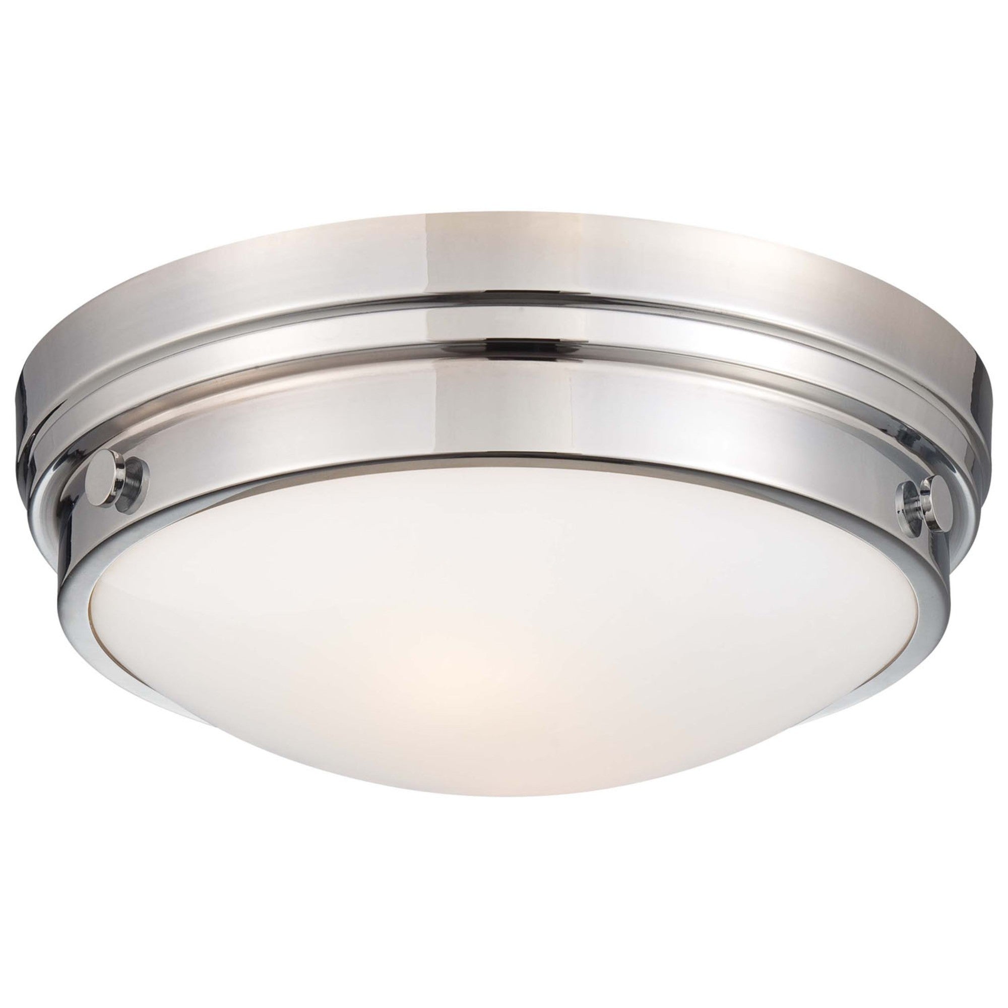 13 Inch 2-Light Flush Mount Ceiling Light Fixture - Chrome Finish for Bedroom, Kitchen, or Hallway Lighting