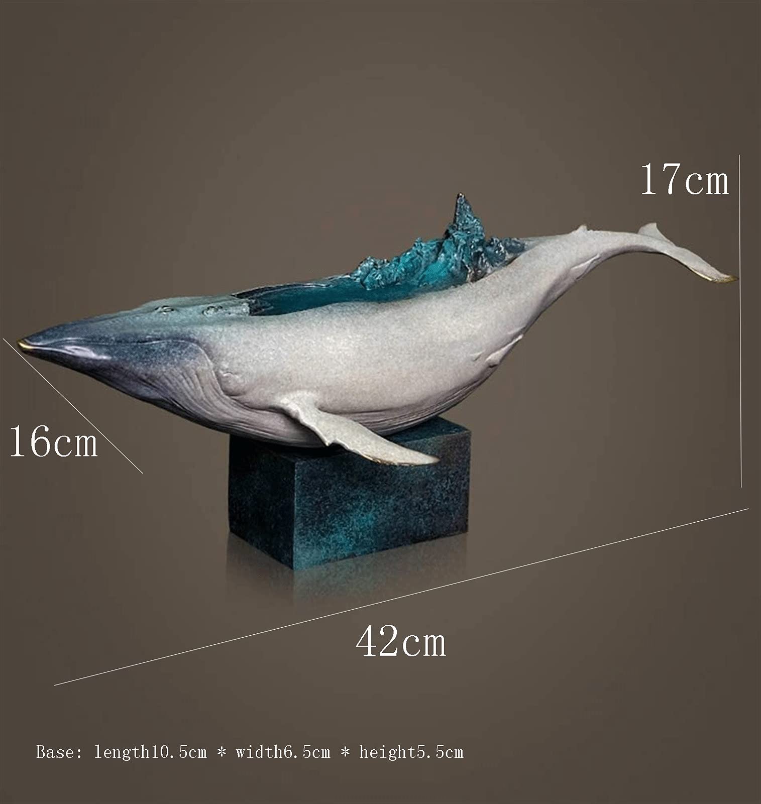 Handcrafted Copper Whale Sculpture - Elegant Marine Life Tabletop Statue, Home & Office Decor, Unique Art Gift for Nature Lovers | Perfect for Bookshelf, Desk, or Living Room Display