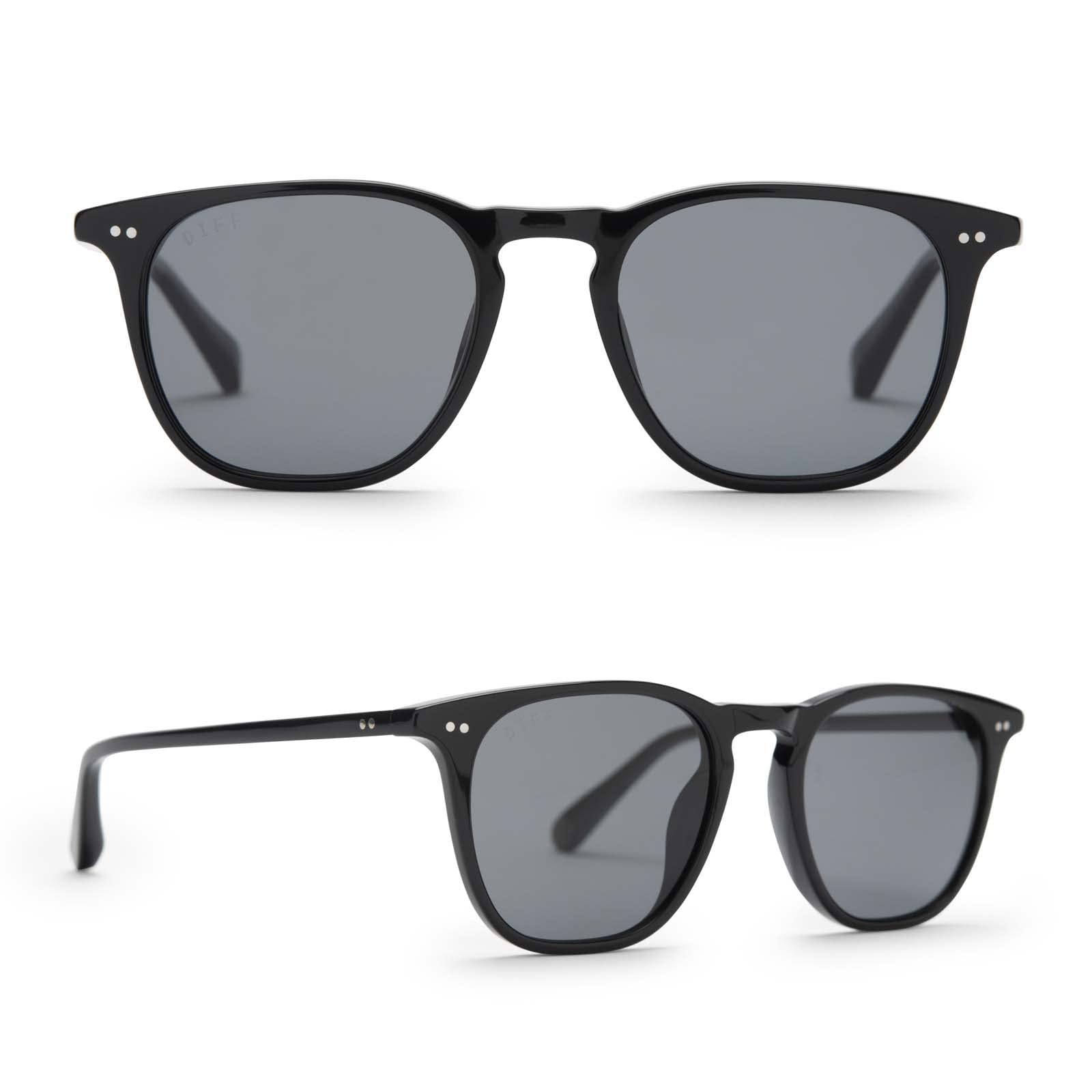 DIFF Eyewear Maxwell Designer Square Sunglasses for Men & Women - 100% UVA/UVB Protection Polarized Lenses - Fashionable UV Protection for Driving, Beach & Outdoor Activities