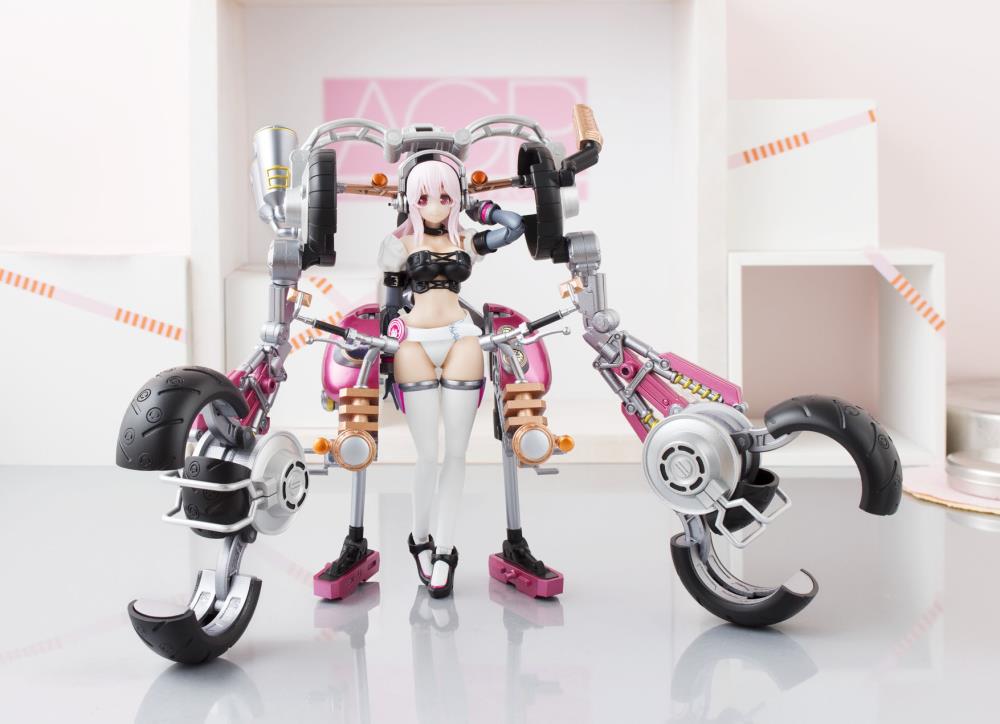 Bandai Armor Girls Project AGP Super Sonico with Super Bike Robo Nitro Action Figure - Anime Collectible for Display & Play | Perfect for Fans, Gifts, and Cosplay Scenes
