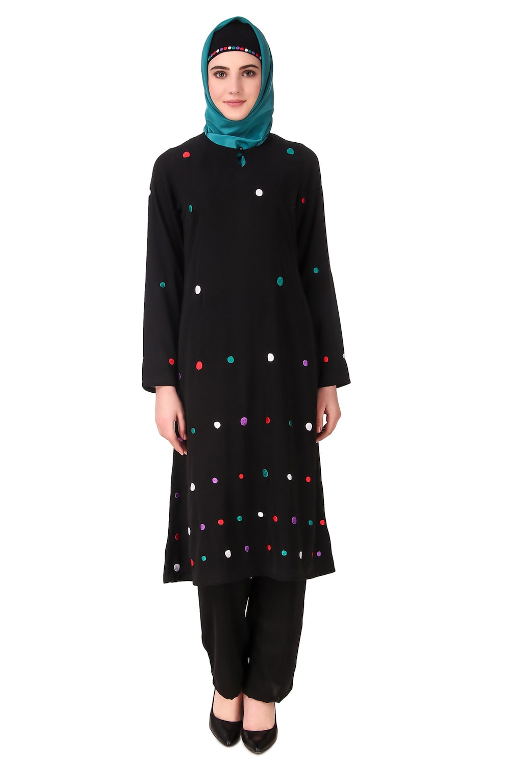 Stylish Colorful Embroidered Polka Dot Salwar Kameez Outfit for Women | Traditional Indian Ethnic Wear | Perfect for Weddings, Festivals & Special Occasions