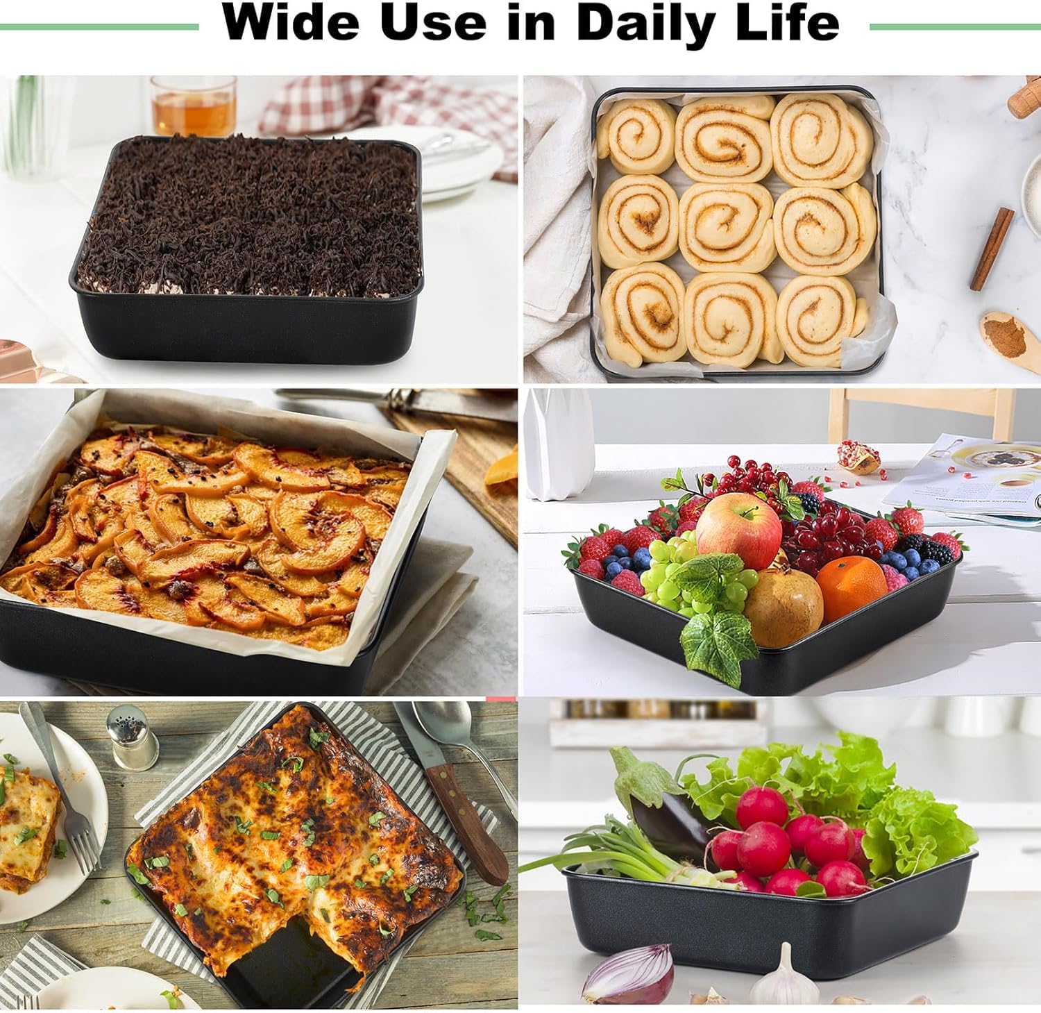 Non-Stick Square Cake Tin 20cm - Carbon Steel for Baking Cakes & Brownies | Easy Release & Clean | Perfect for Home Bakers