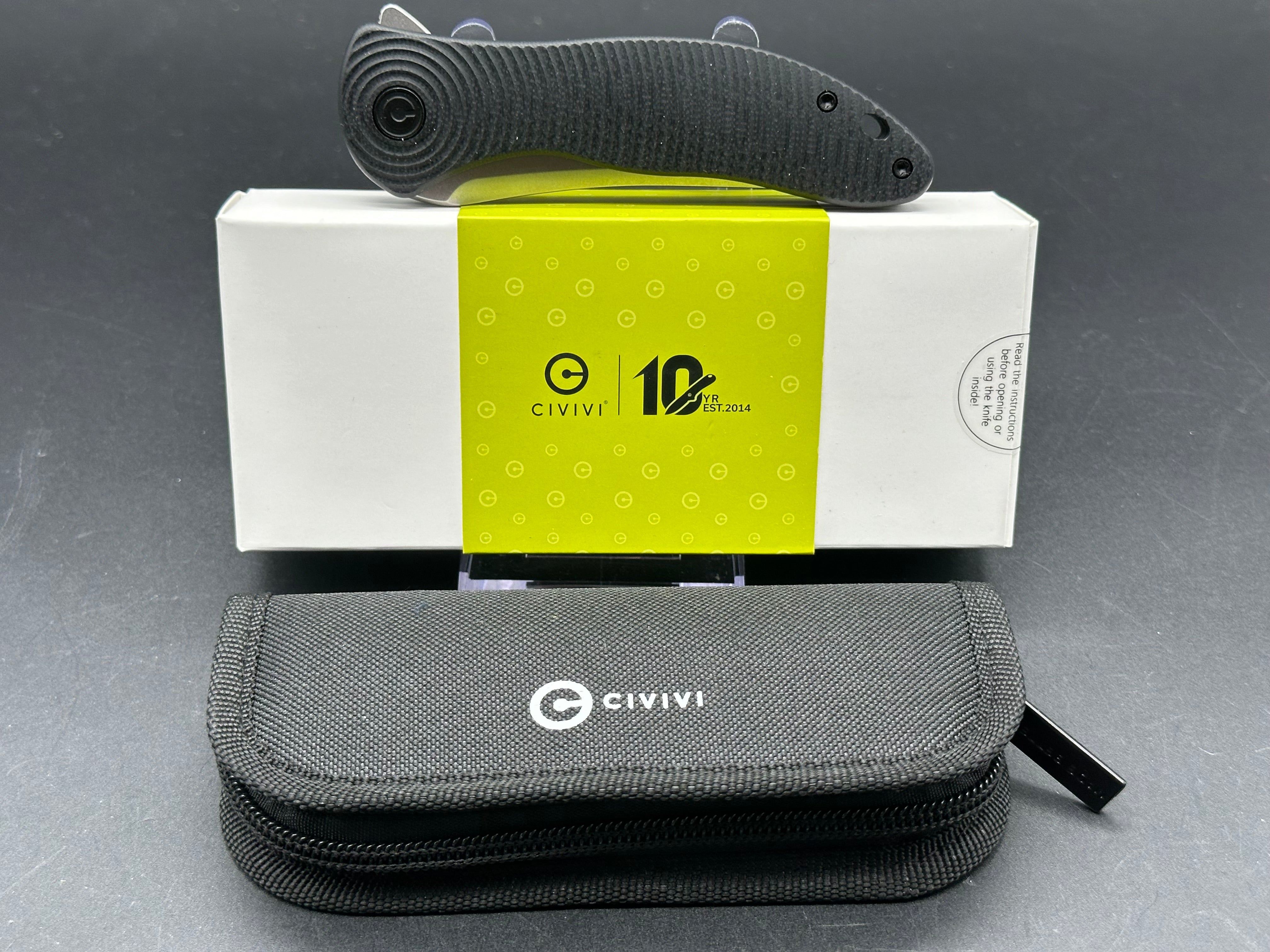 CIVIVI SYNERGY3 Folding Pocket Knife - Black G10 Handle, Nitro-V Tanto Blade - EDC, Camping, Outdoor Survival Gear