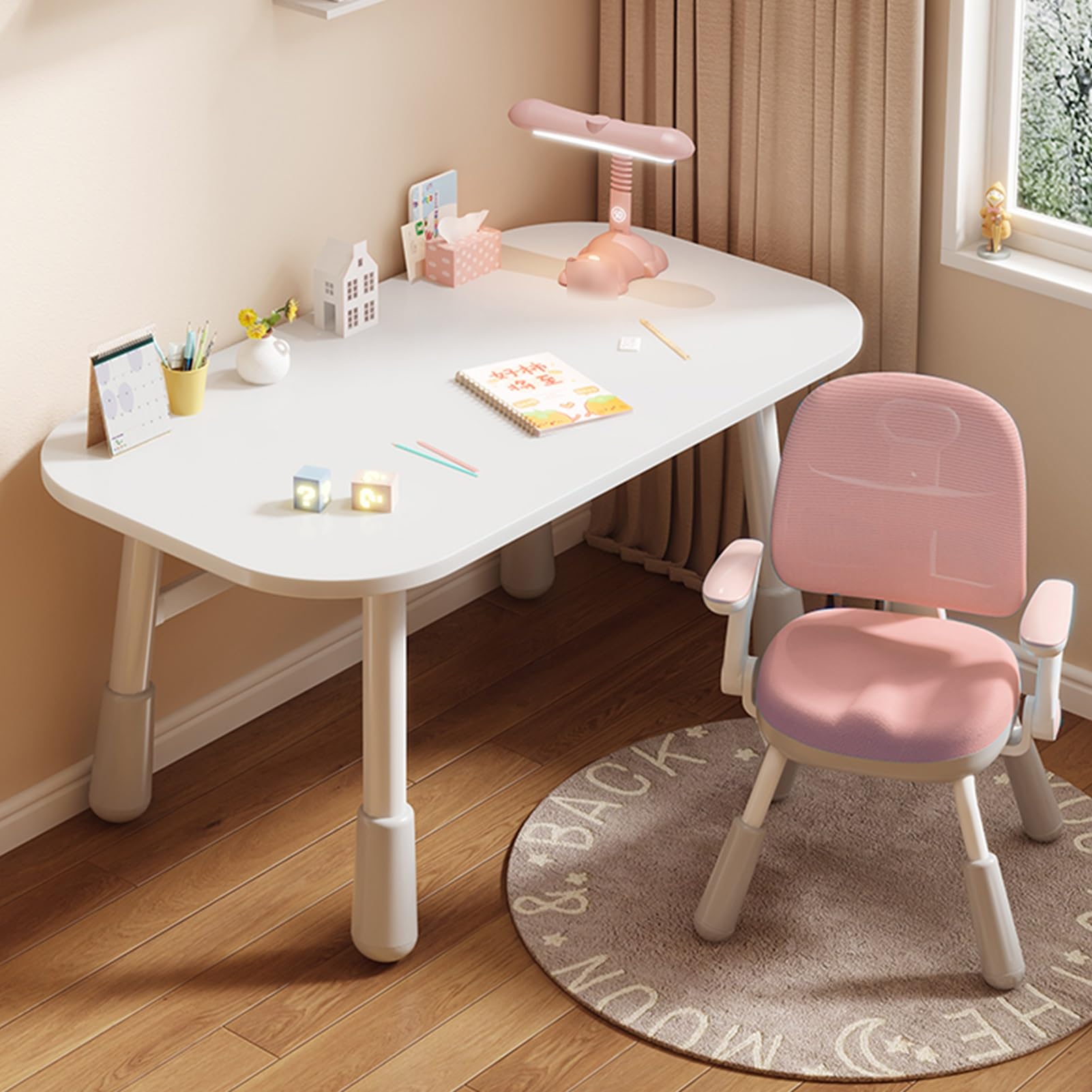 Adjustable Height Study Desk & Chair Set for Kids and Adults - 70x50cm Ergonomic Home Office Furniture for Work, Learning & Remote Work (Multiple Colors Available)