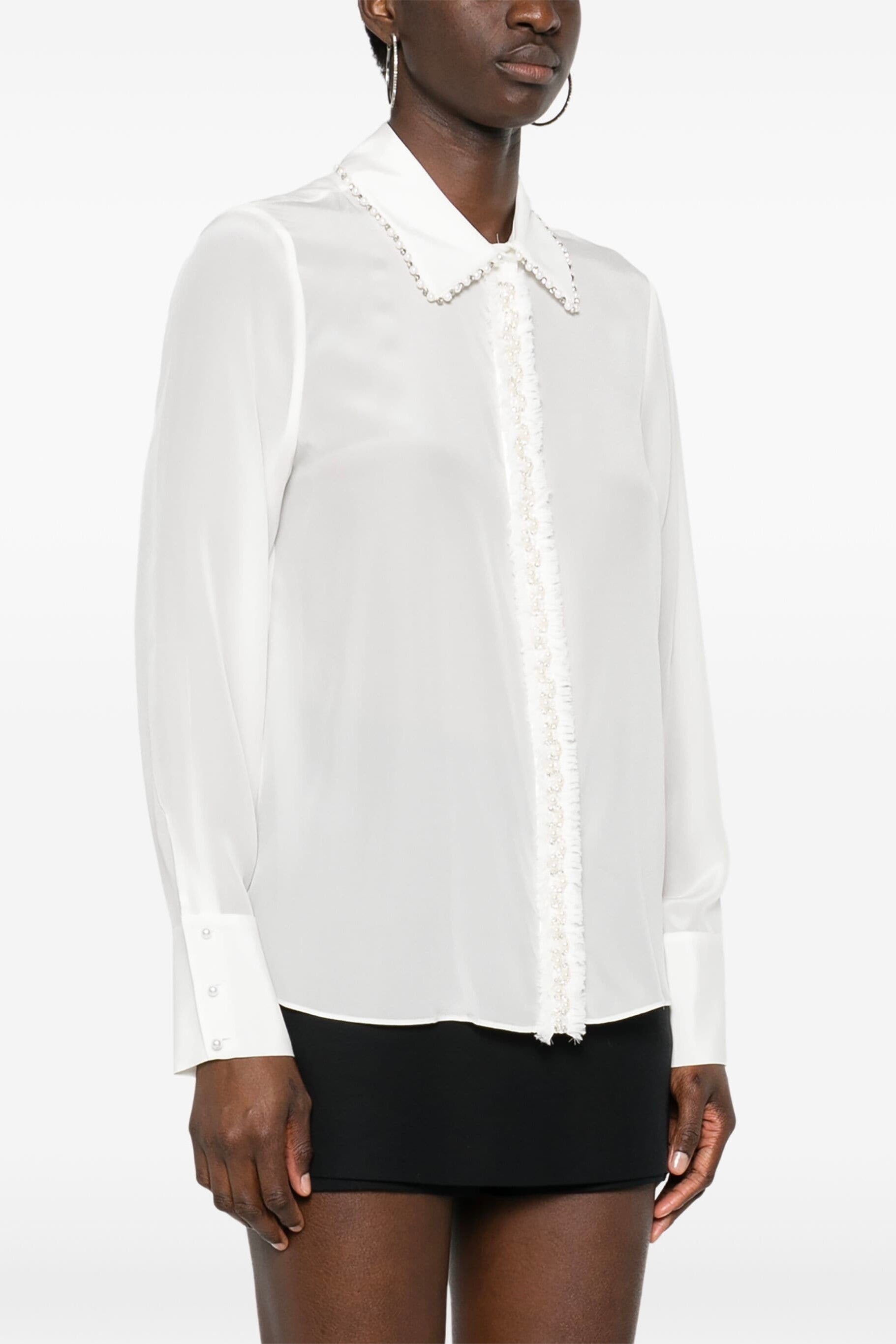 Alice & Olivia Willa Beaded Silk Blouse - Elegant Women's Party Top for Evening Events & Special Occasions
