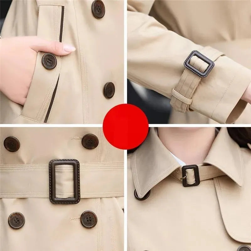 Washington Trench Coat for Women - Classic Waterproof Long Coat with Belt | Perfect for Office, Travel & Fall Fashion