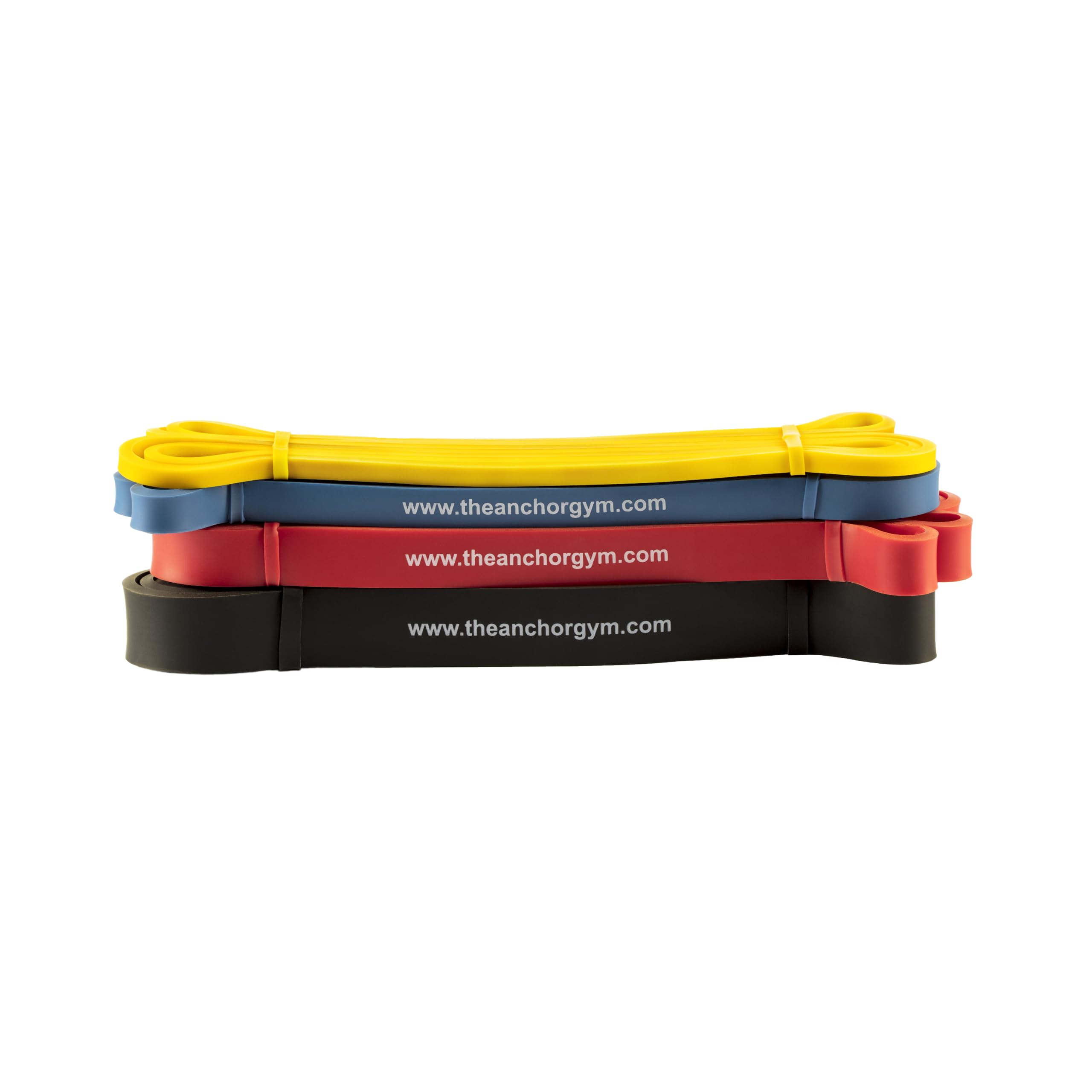 Anchor Gym Set of 4 Large Loop Resistance Bands - Premium Exercise Bands for Strength Training, Yoga, Powerlifting, Stretching & Assisted Pull-Ups - Ideal for Home Gym, CrossFit & Physical Therapy Workouts