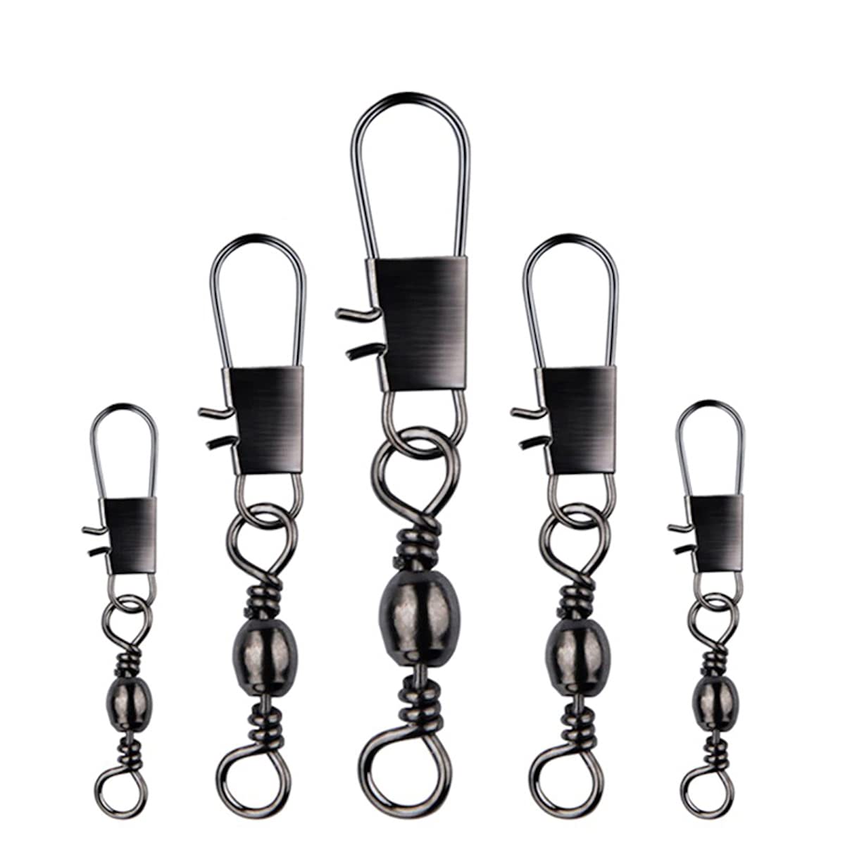50Pcs Stainless Steel Fishing Ball Bearing Swivels with Snap - Smooth Rolling Fishing Connector for Saltwater & Freshwater - Perfect for Lure Tackle, Fishhooks & Fishing Accessories