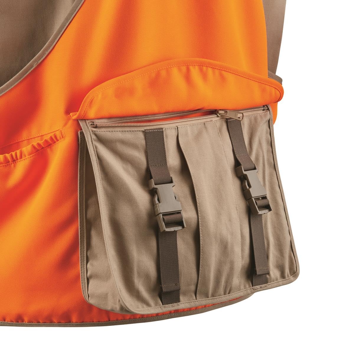 Guide Gear Men's Upland Hunting Vest - Orange Bird Hunting Vest with Back Game Pouch for Pheasant, Quail & Grouse Hunting | Durable Field Vest for Outdoor Sports & Birdwatching