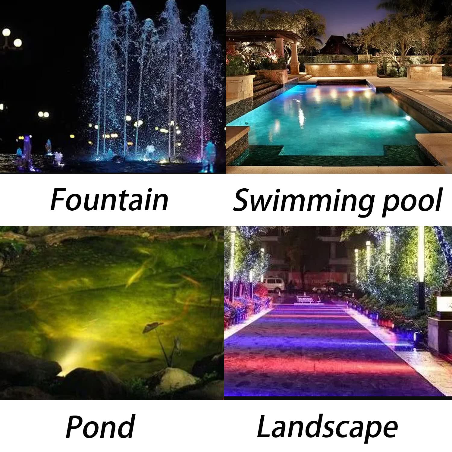 RGB LED Underwater Pond Lights with Timer - IP68 Waterproof Dimmable Fountain Lights for Fish Tank, Garden, Pool & Landscape (2-Pack) - Perfect for Outdoor Water Features, Koi Ponds & Nighttime Decoration