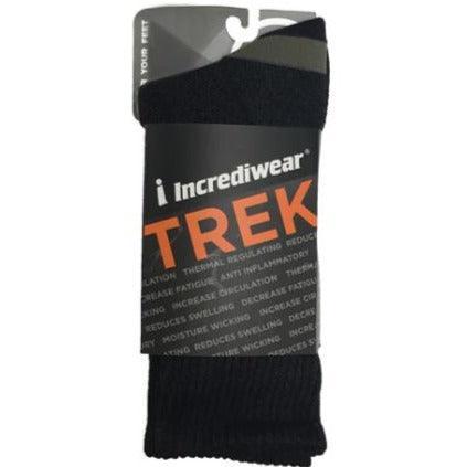 Incrediwear Trek Socks for Men & Women - Gray Extra Large - Compression Hiking & Walking Socks for Outdoor Adventures & Travel