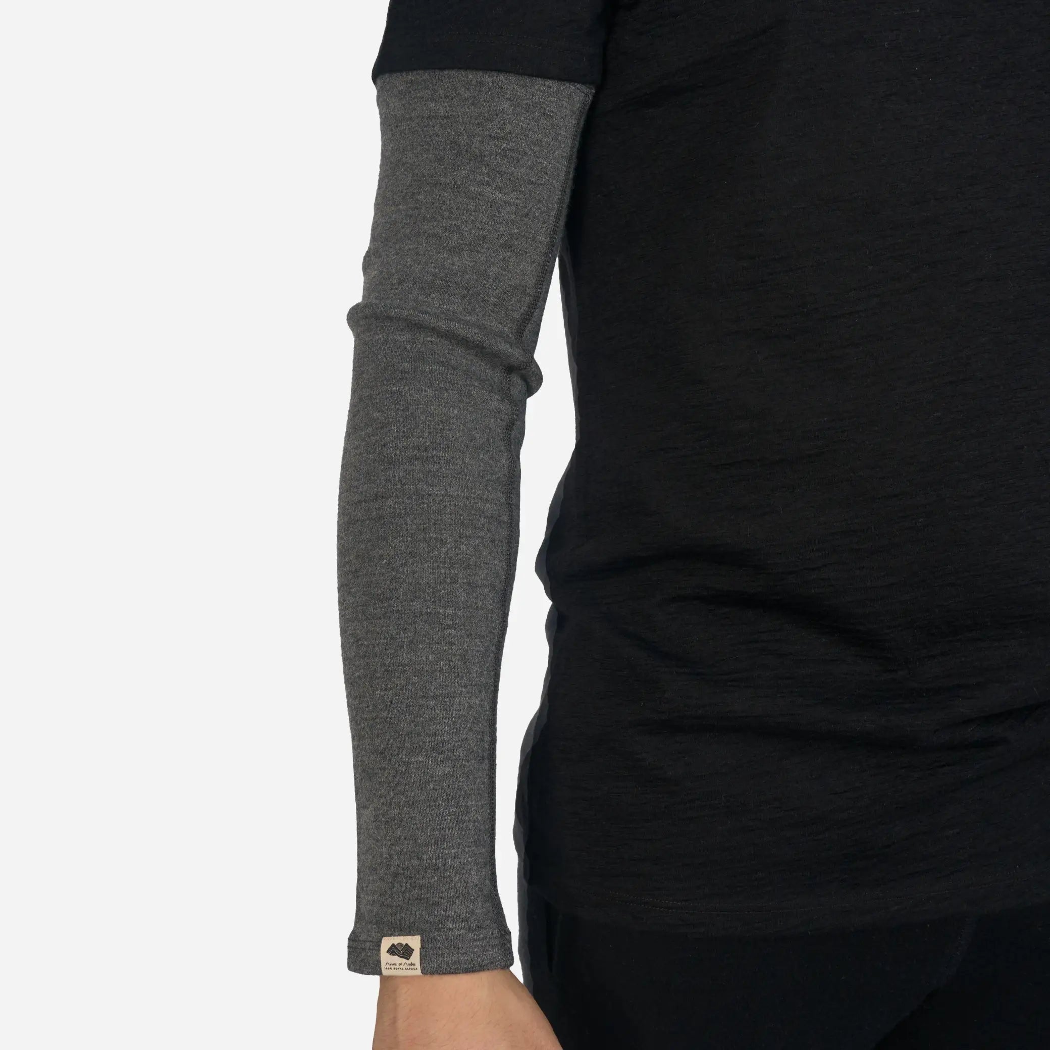 Alpaca Wool Arm Sleeves for Men & Women - 420 Midweight Thermal Compression Sleeves for Outdoor Sports, Running, Cycling & Cold Weather Protection