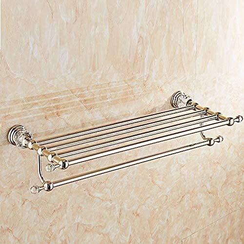 Modern Polished Wall-Mounted Towel Rack - 60cm Bathroom Shelf with Hanging Bracket for Towels & Storage | Perfect for Bathroom, Spa, and Laundry Room Organization
