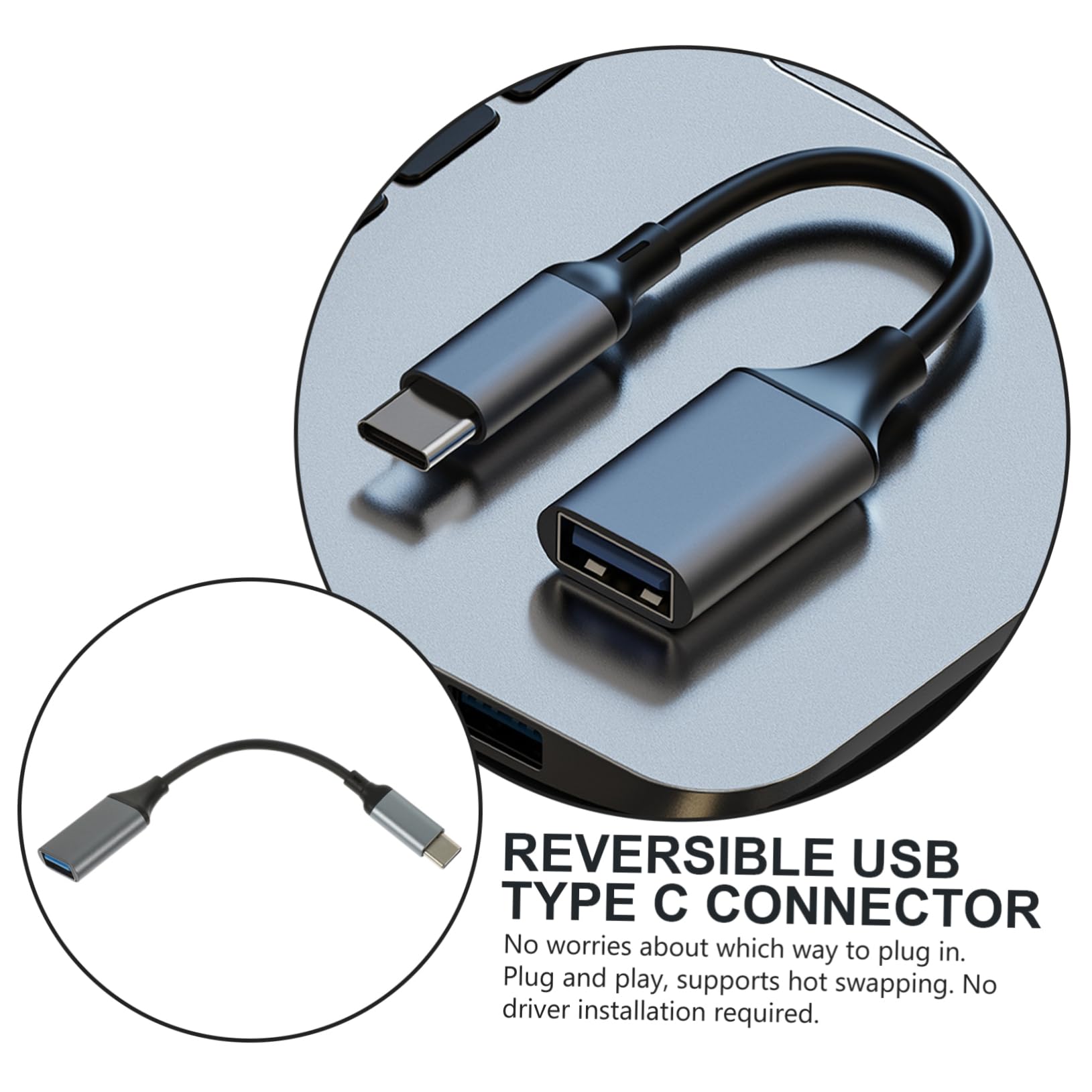 3-Pack USB Type C Cable Set - 3A Fast Charging USB C to USB 3.0 Adapter, USB C Female to USB Male Converter, USB B to USB C Cable - Compatible with Smartphones, Tablets & Laptops for Fast Charging & Data Transfer