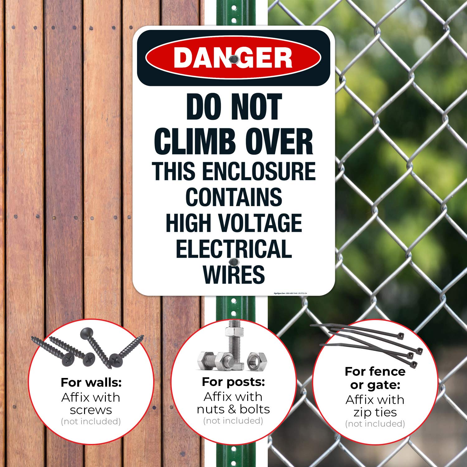 OSHA Approved 'Do Not Climb Over' Danger Sign - 18x24 Inch Rust-Free Aluminum Safety Sign - Fade Resistant for Indoor/Outdoor Use - Made in USA - Perfect for Construction Sites, Warehouses & Industrial Areas