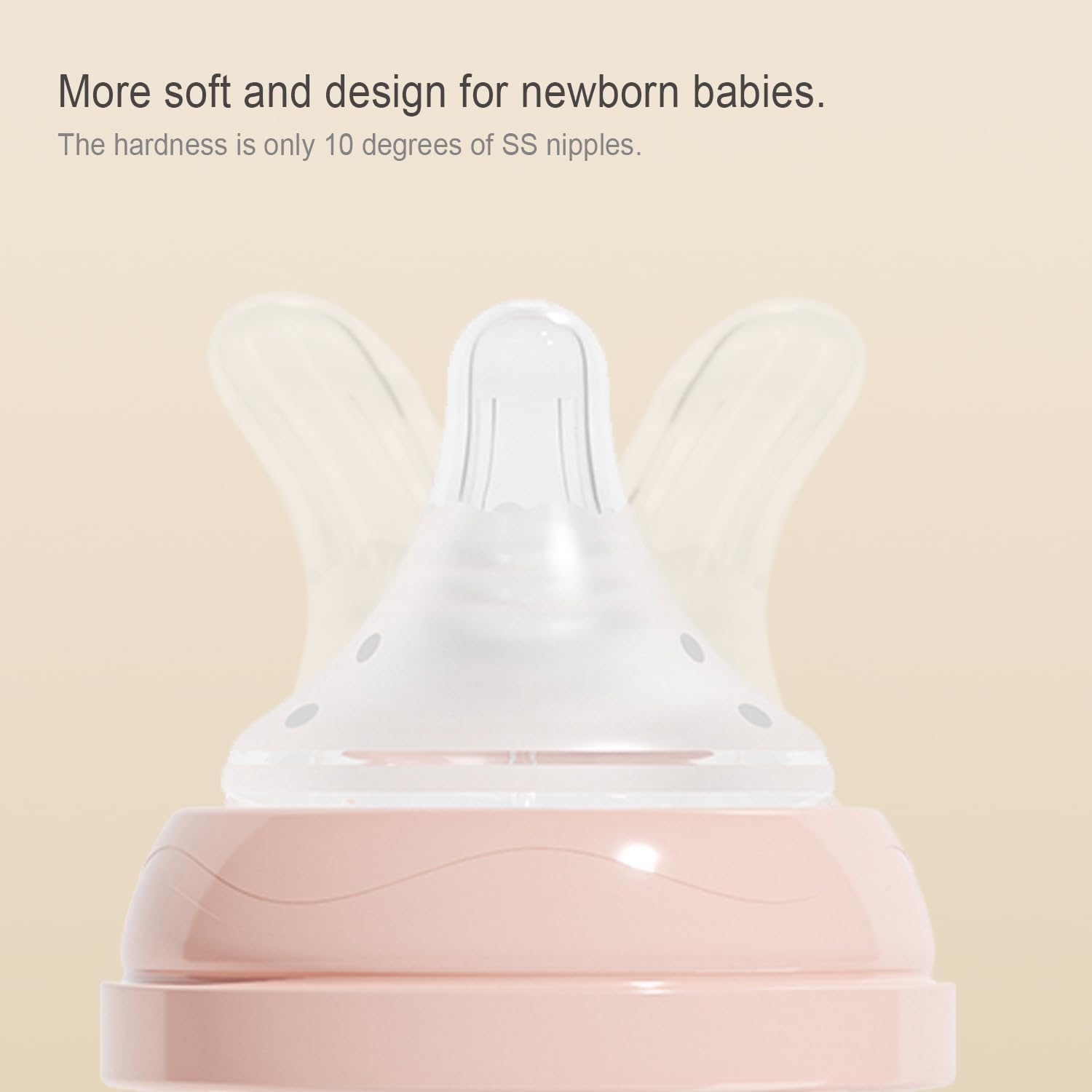 Gulicola 4-Pack Natural Glass Baby Bottles for Newborns, Slow Flow Nipples, 3 oz & 5 oz (Pink) - Safe BPA-Free Feeding Bottles for Breastfeeding and Formula - Perfect for Daycare, Travel, and Home Use