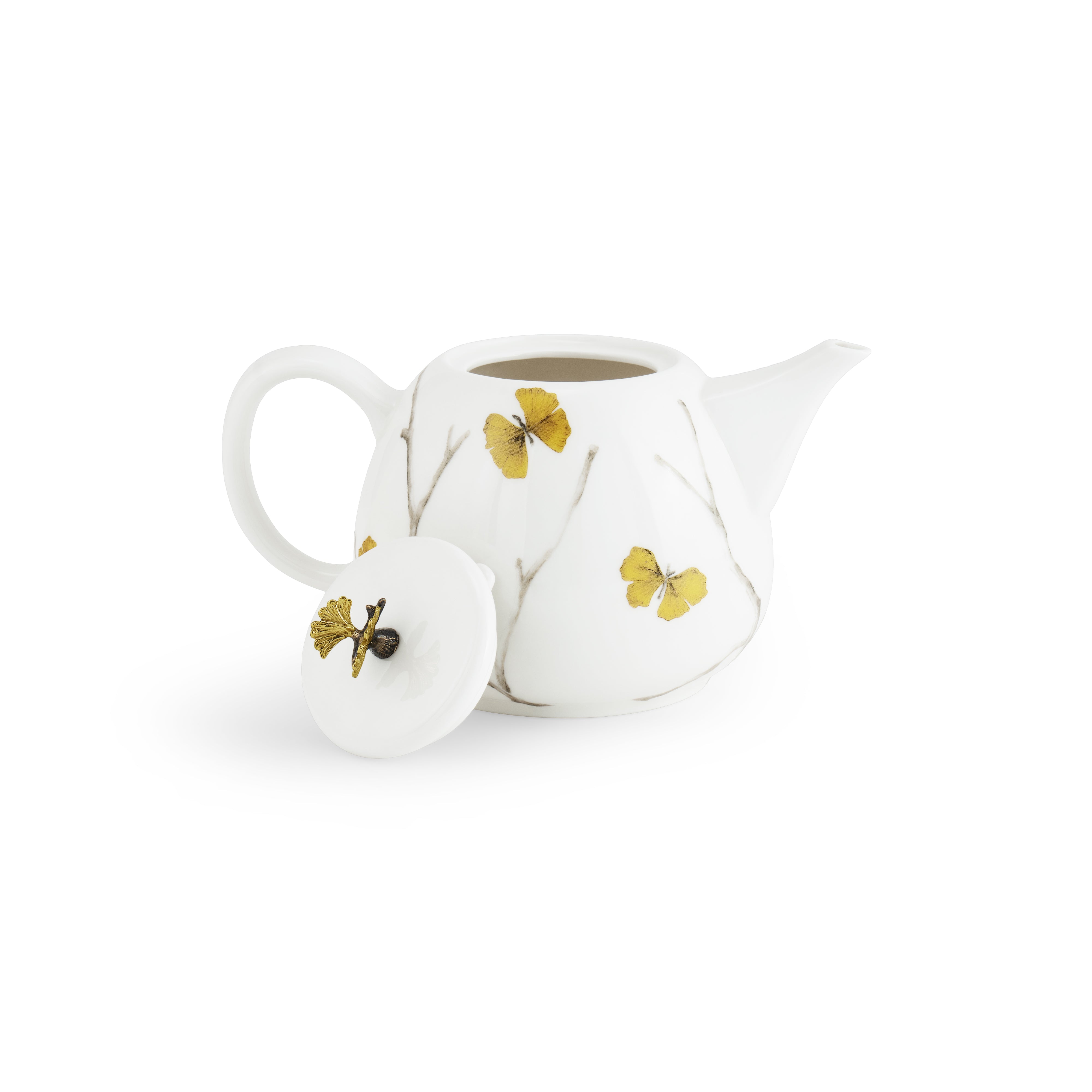 Elegant Butterfly Ginkgo Porcelain Tea Set - 16-Piece Handcrafted Floral Tea Service for Afternoon Tea, Gift & Home Decor - Perfect for Tea Parties, Bridal Showers & Chinese Tea Ceremonies