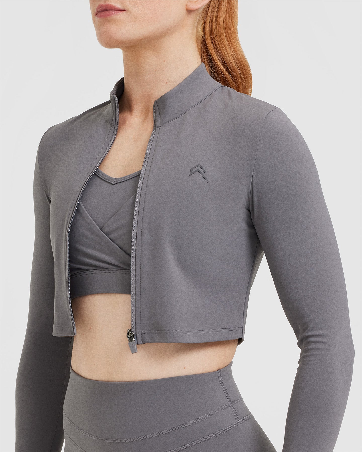 Unified Crop Jacket for Women - Stylish Ash Grey Lightweight Outerwear | Perfect for Spring, Fall & Casual Outings