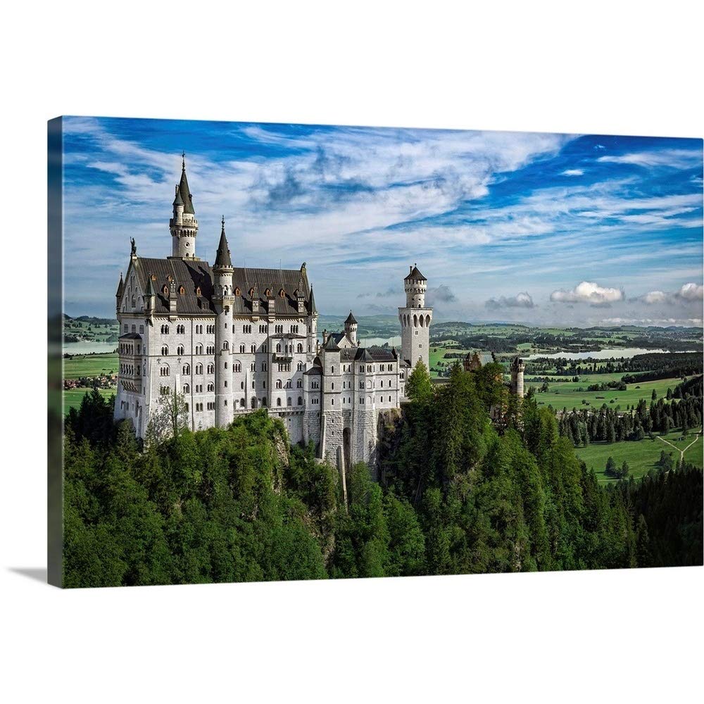 Jonathan Ross Castle in the Sky Canvas Wall Art Print - Medieval Home Decor Artwork 36x24 Inches - Perfect for Living Room, Bedroom or Office Wall Decor