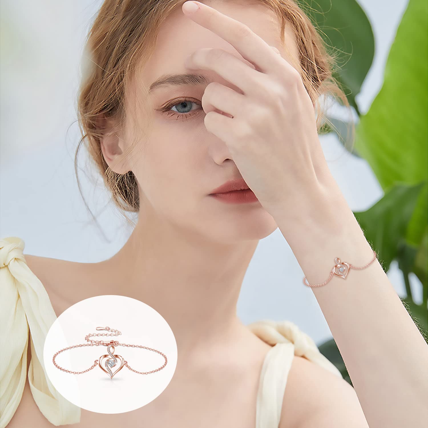 925 Sterling Silver Bracelet for Women - Dinosaur, Rose, Hummingbird, Infinite Love & Elephant Charms | Animal Jewelry Gift for Girlfriend, Wife, Daughter | Perfect for Birthday, Anniversary & Everyday Wear