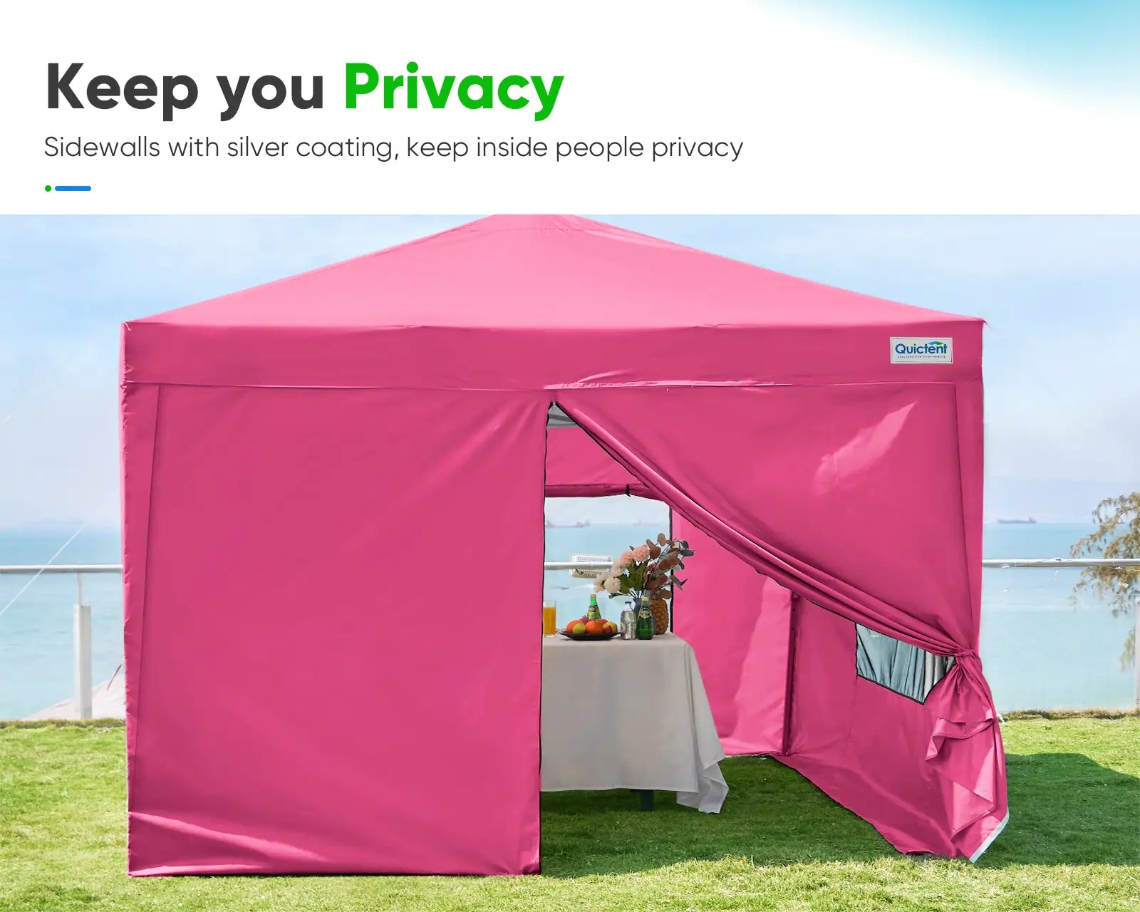 8' x 8' Pop Up Privacy Canopy Tent with Removable Side Walls - Perfect for Outdoor Events, Beach Parties, and Backyard Gatherings