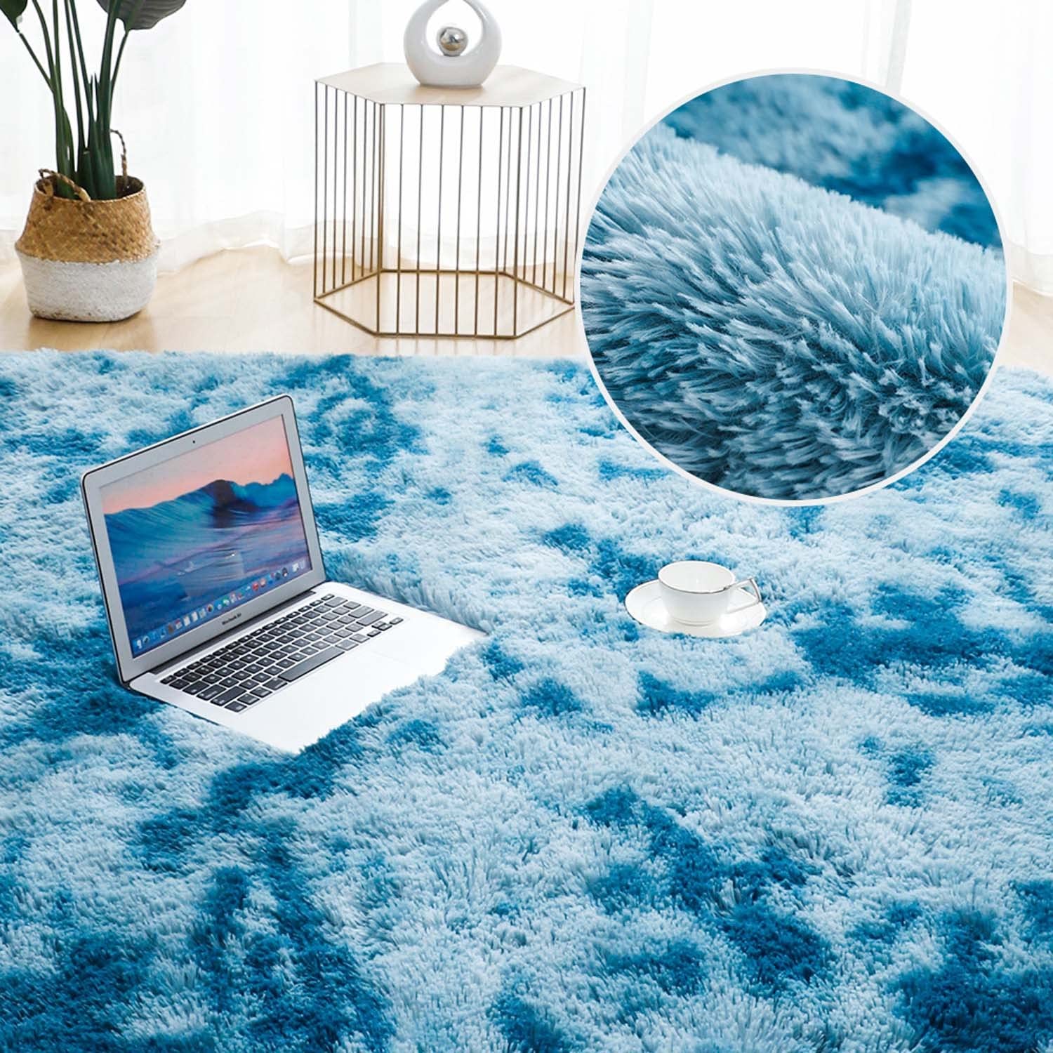 Fluffy Shaggy Area Rug 2x4 Feet - Ultra Soft Plush Carpet for Bedroom, Living Room, Kids Room - Non-Slip Fuzzy Velvet Floor Mat in Gray - Perfect for Cozy Home Decor, Window Side & Bedside Use