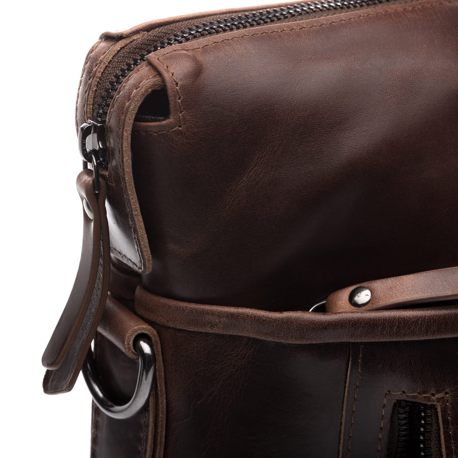 Premium Genuine Leather Laptop Briefcase for Business & Travel - SID & VAIN Large Unisex Office Bag (Brown) - Durable & Stylish for Work, Commuting & Professional Meetings