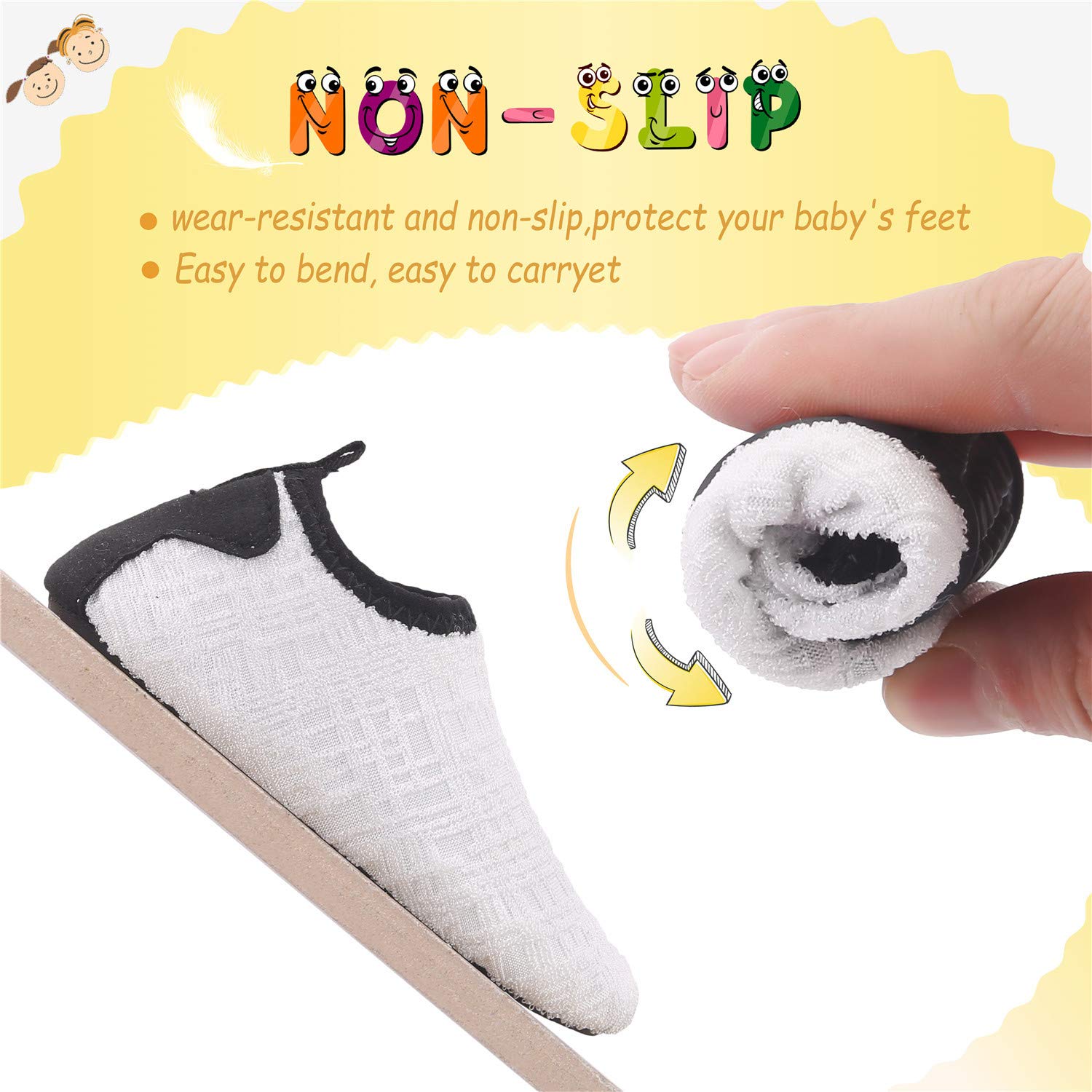 Storeofbaby Quick Dry Baby Water Shoes for Boys & Girls - Barefoot Aqua Socks for Swimming, Beach, Pool, and Outdoor Water Activities